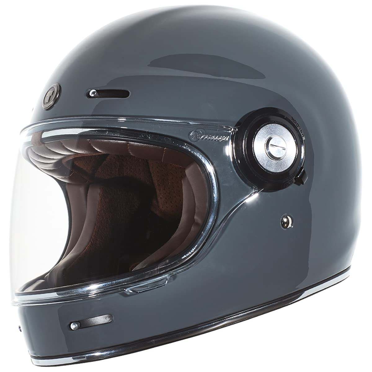 Torc T1 Unisex-Adult Retro Full Face Motorcycle Helmets, Gloss Grey, X-Large