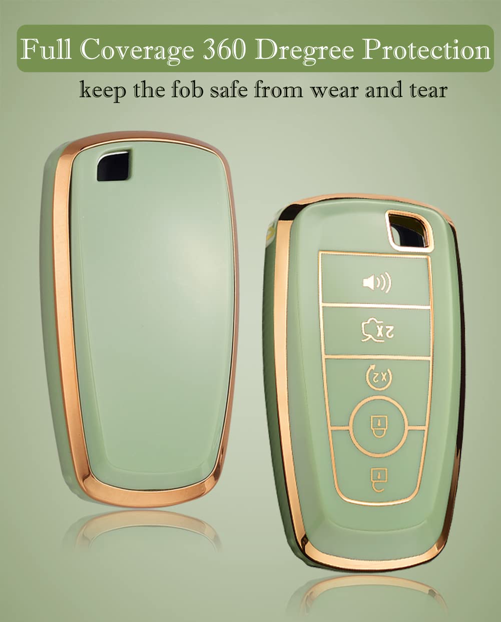 For Ford Key Fob Cover, Premium Soft Tpu Full Protection Key Fob Case For Ford Lincoln Fusion Mustang F150 F250 Edge Explorer Es