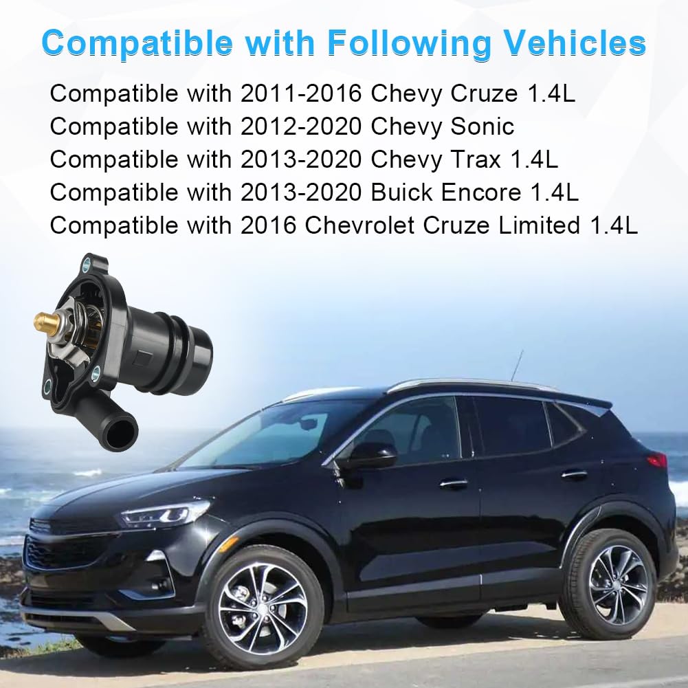 Wmphe 55565336 Engine Coolant Thermostat Housing Assembly Compatible With 2011-2016 Chevy Cruze Limited 1.4L Replace Oem 5556533