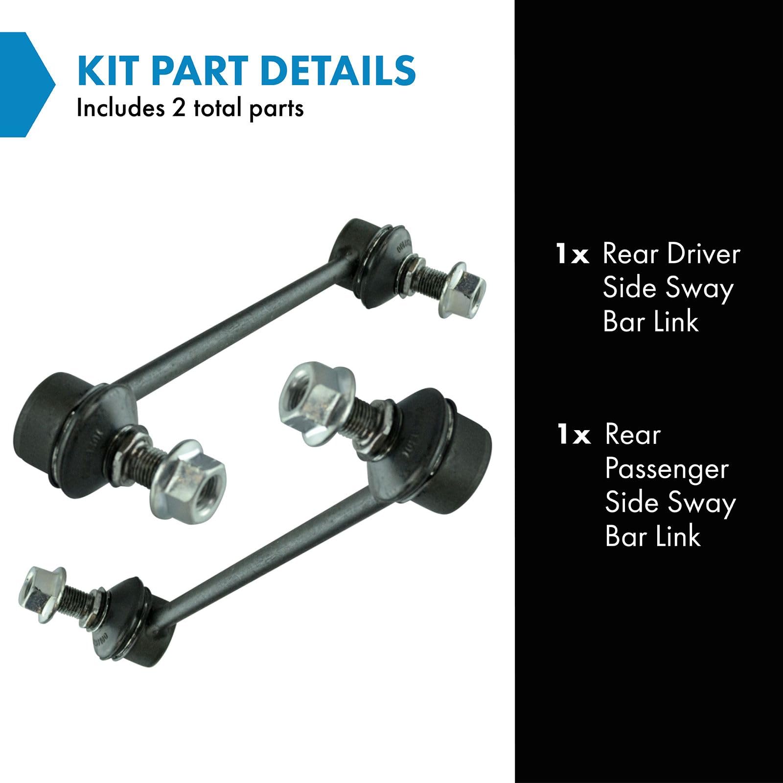 Trq Rear Sway Bar Stabilizer Link Set Compatible With 2005-2009 Hyundai Tucson 2005-2010 Kia Sportage