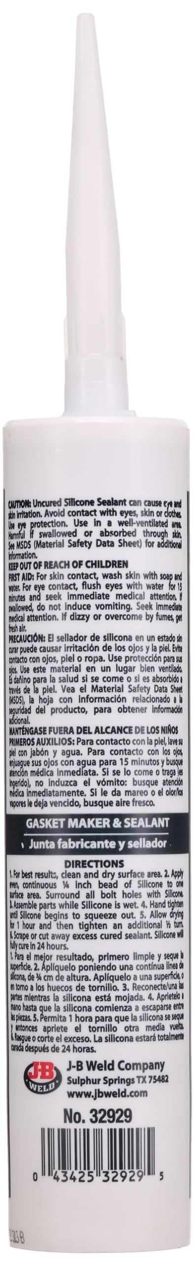 J-B Weld 32929 Ultimate Black Rtv Silicone Gasket Maker And Sealant - 9.5 Oz.