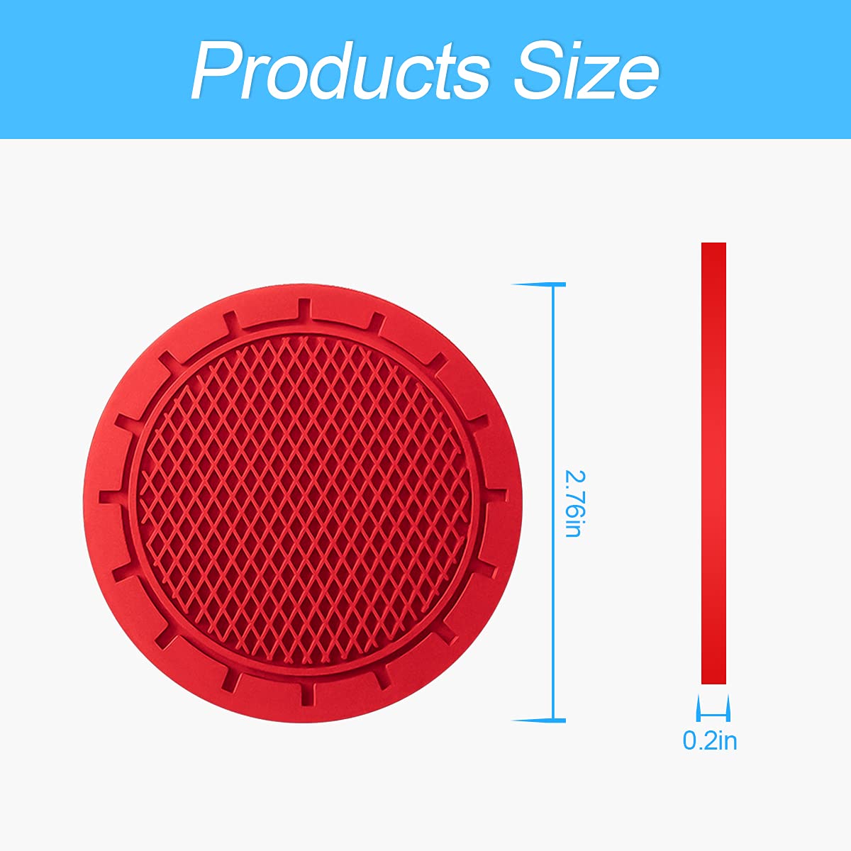 4 Pack Cup Holder Coaster, 2.75 Inch Diameter Non-Slip Universal Insert Coaster, Durable, Suitable For Most Car Interior, Car Ac