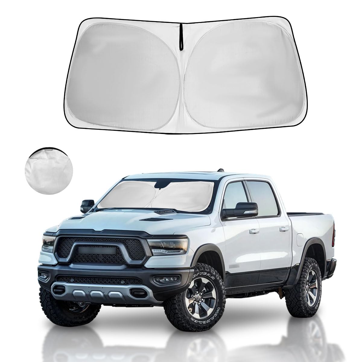 Car Windshield Sun Shade Custom Fit 2010-2025 Dodge Ram 1500 2500 3500 Truck Accessories Sunshade Foldable Sun Visor Protector F