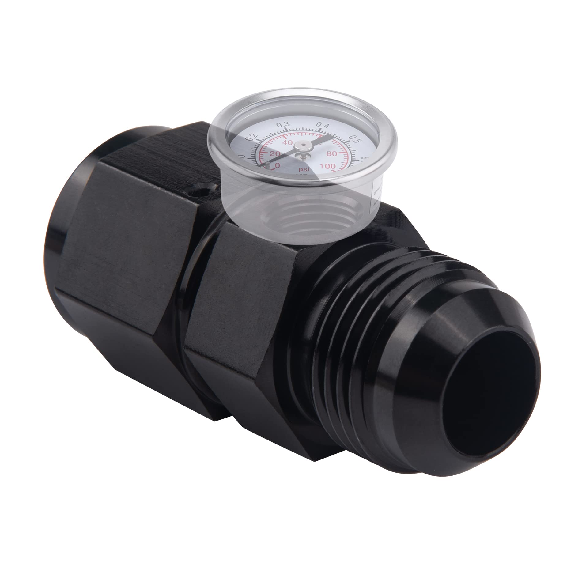 Evil Energy 10An Male Flare To -10 Female Swivel With 1/8 Npt Gauge Port Fuel Pressure Take Off Fitting Adapter Aluminum