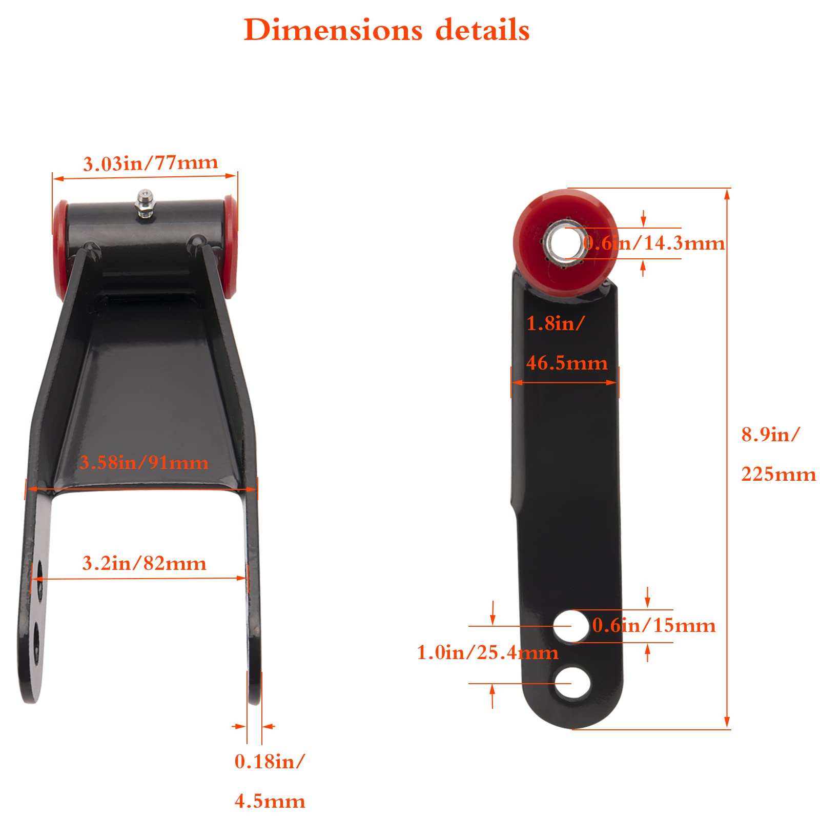 2'' Rear Drop Lowering Shackle - 2 Inch Drop Shackles for Silverado 1500 Sierra 1500 1988-2019, Chevy and GMC C1500 C2500 1988-1