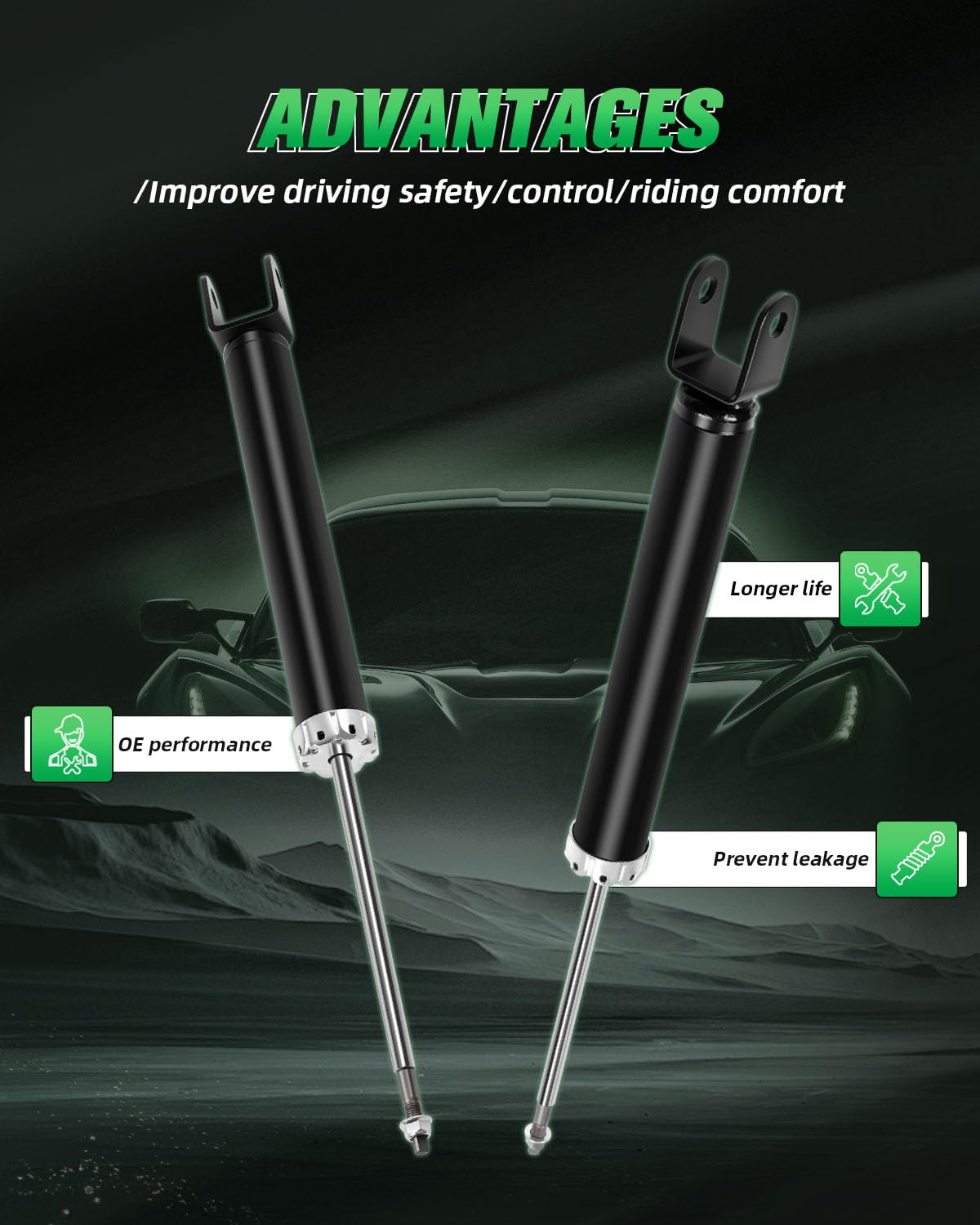 Scitoo Rear Shocks Set Of 2 For Azera, Shocks Absorbers And Struts Fits 2012 2013 2014 For Hyundai Azera,2011 2012 For Hyundai S