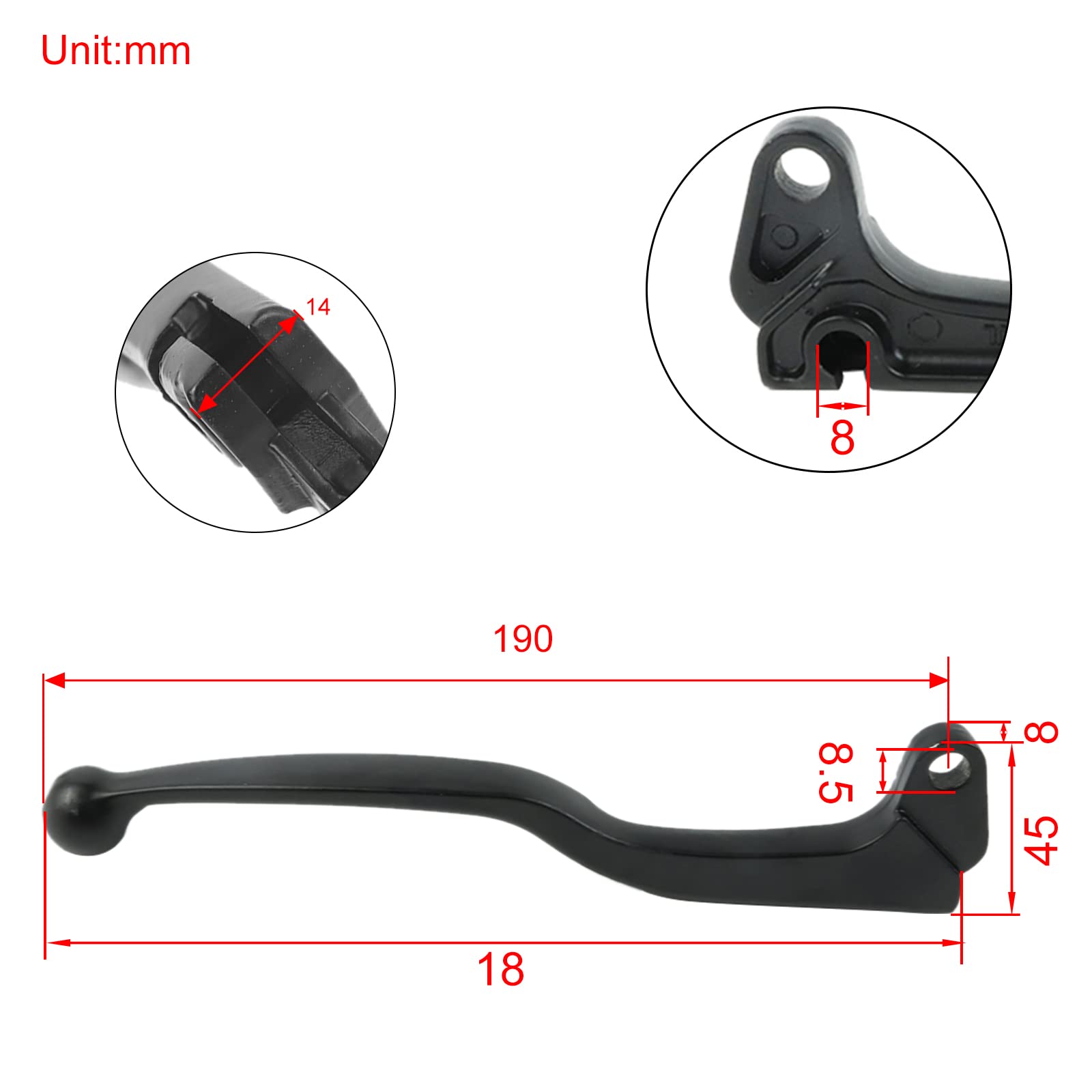 Flypig Black Brake Lever Compatible With Ttr90 Ttr110 Ttr125 Ttr125E Ttr 90 110 125 125E Tw200 Tw 200