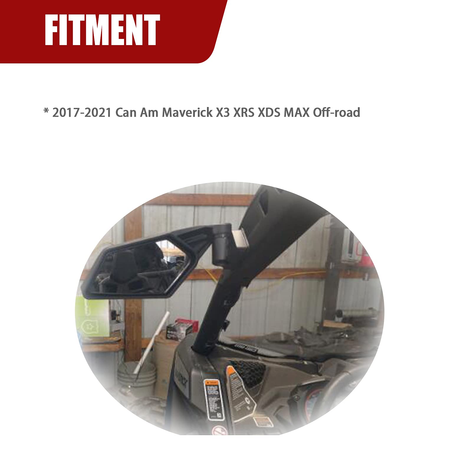 Wsays Maverick X3 Side Mirror Rear View Racing Style Compatible With Can Am Maverick X3 Xrs Xds Max Off-Road 2017 2018 2019 2020 2021 2022 2023 2024