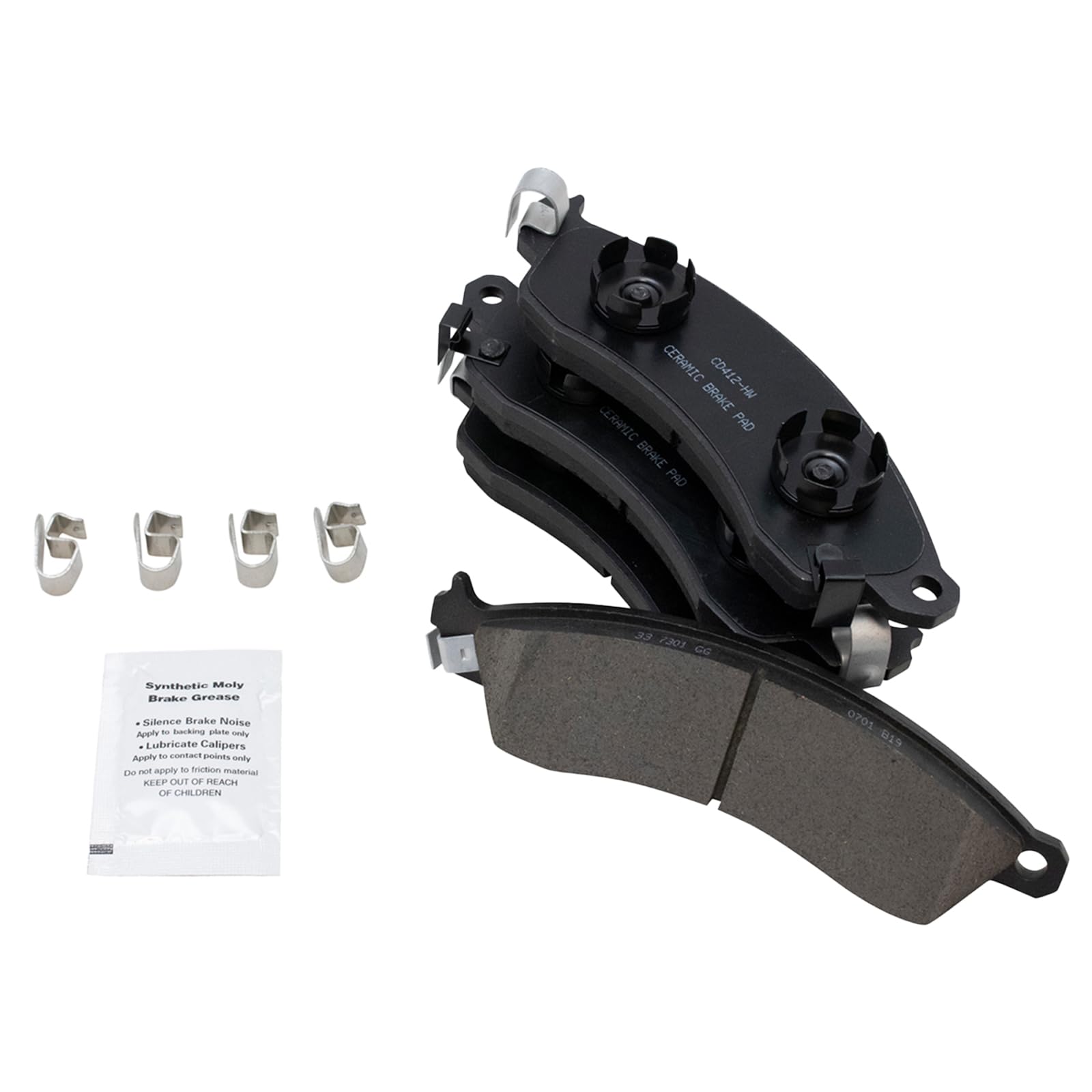 TRQ Front Brake Pads Ceramic Compatible with 1985-1991 Chevrolet Camaro 1988-1996 Corvette 1994-2004 Ford Mustang 1988-1992 Pont