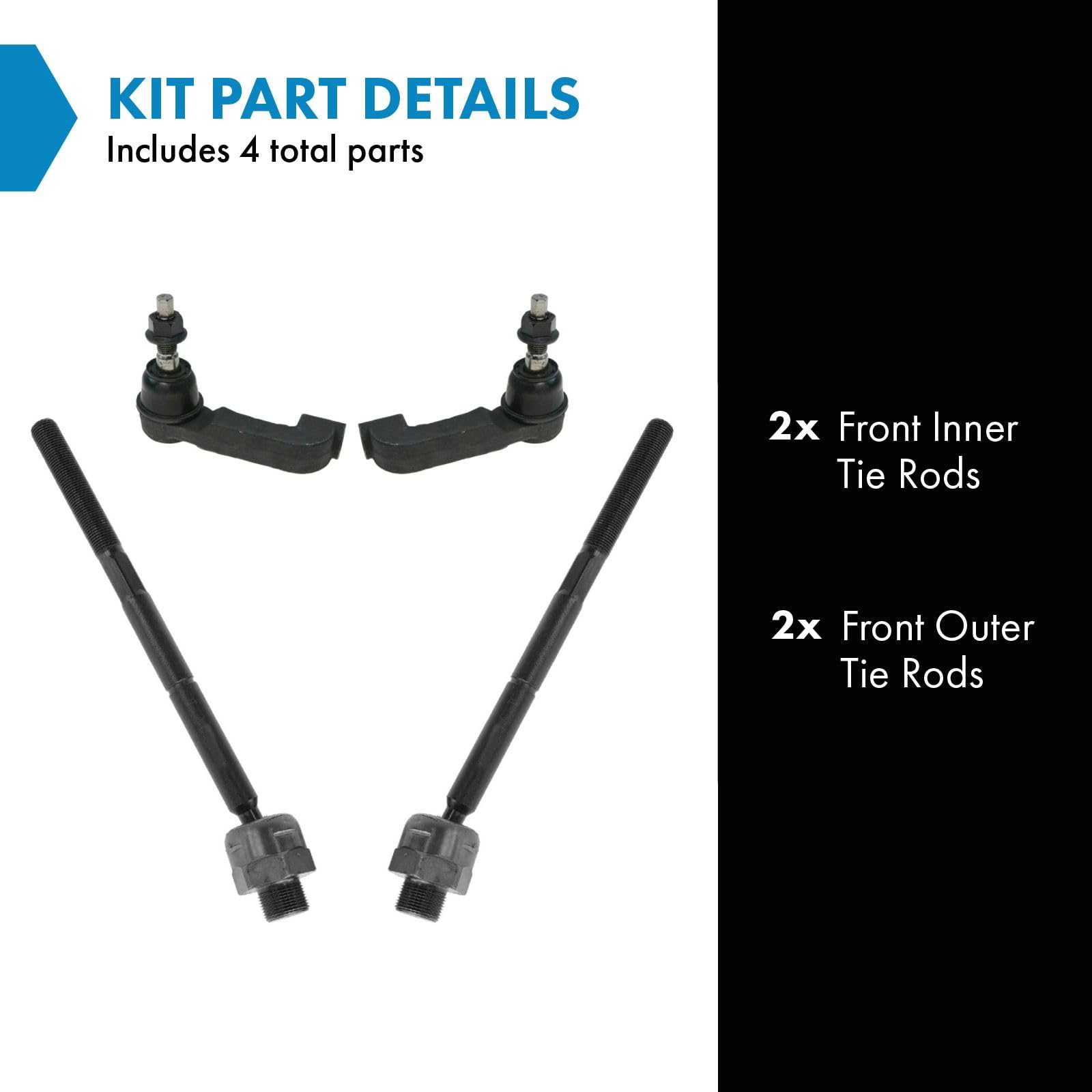Trq Front Tie Rod Set Compatible With 2005 Jeep Liberty