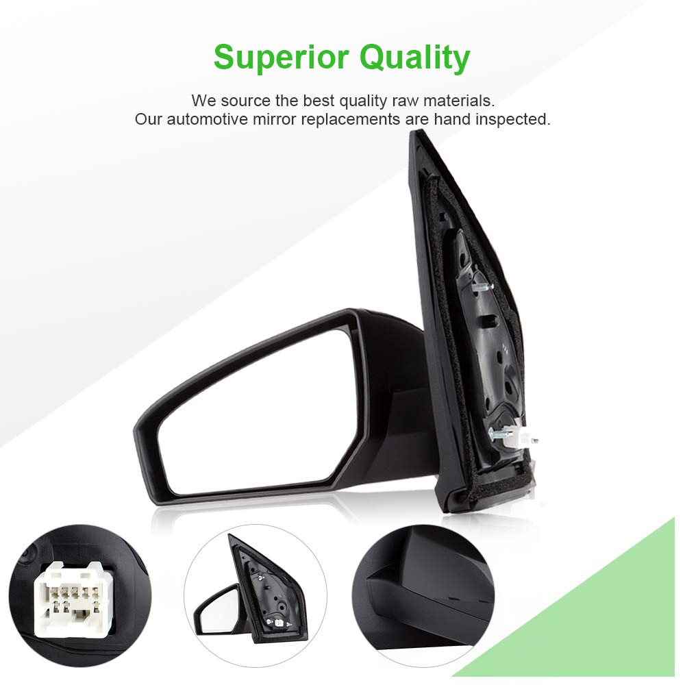 Scitoo Side View Mirror Driver Side Mirror Fit Compatible With 2007 2008 2009 2010 2011 2012 For Nissan Sentra Ni1320167 Power Adjustment Non-Folding Non-Heated
