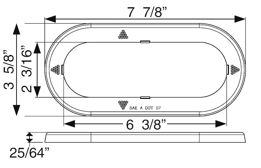 OPTRONICS A78RXBP Red 6&quot; Oval Flange Cover, 1 Count (Pack of 1)