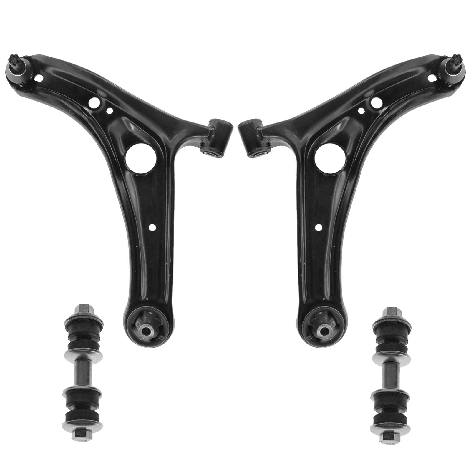 TRQ Front Suspension Kit Control Arm with Ball Joint Sway Bar Stabilizer Link Compatible with 2000-2003 Toyota Echo