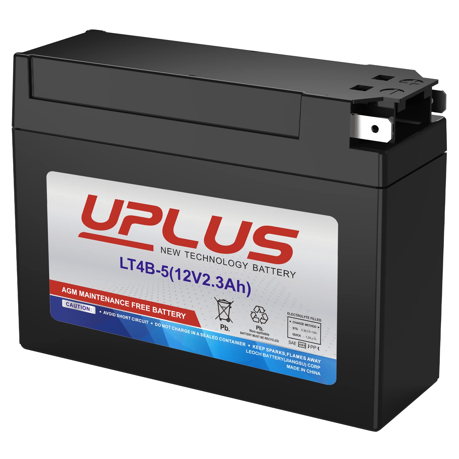Motorcycle Battery YT4B-BS, UPLUS LT4B-5 High Performance & Maintenance Free - AGM Batteries Replacement Battery for Suzuki and 