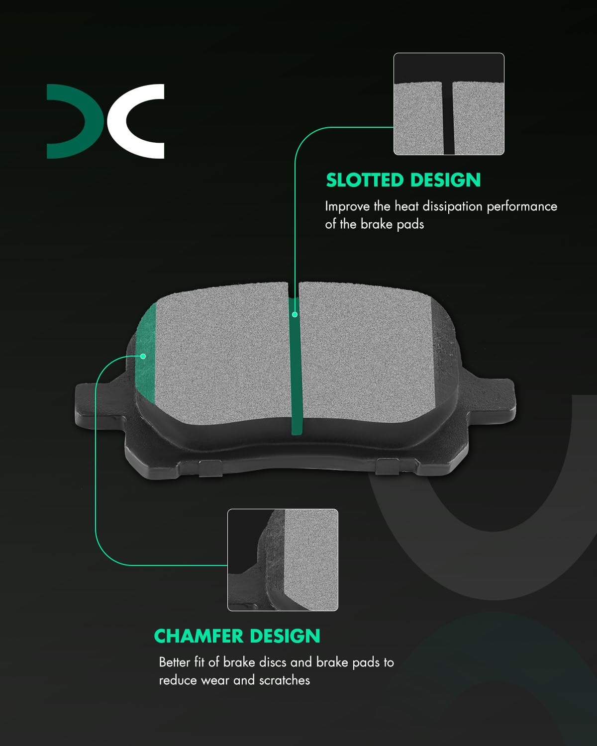 Scitoo D707 Front Semi-Metallic Brake Pads Sets Fit For Lexus Es300 1997-2001,For Lexus Rx300 1999-2001,For Toyota Avalon 1998-2