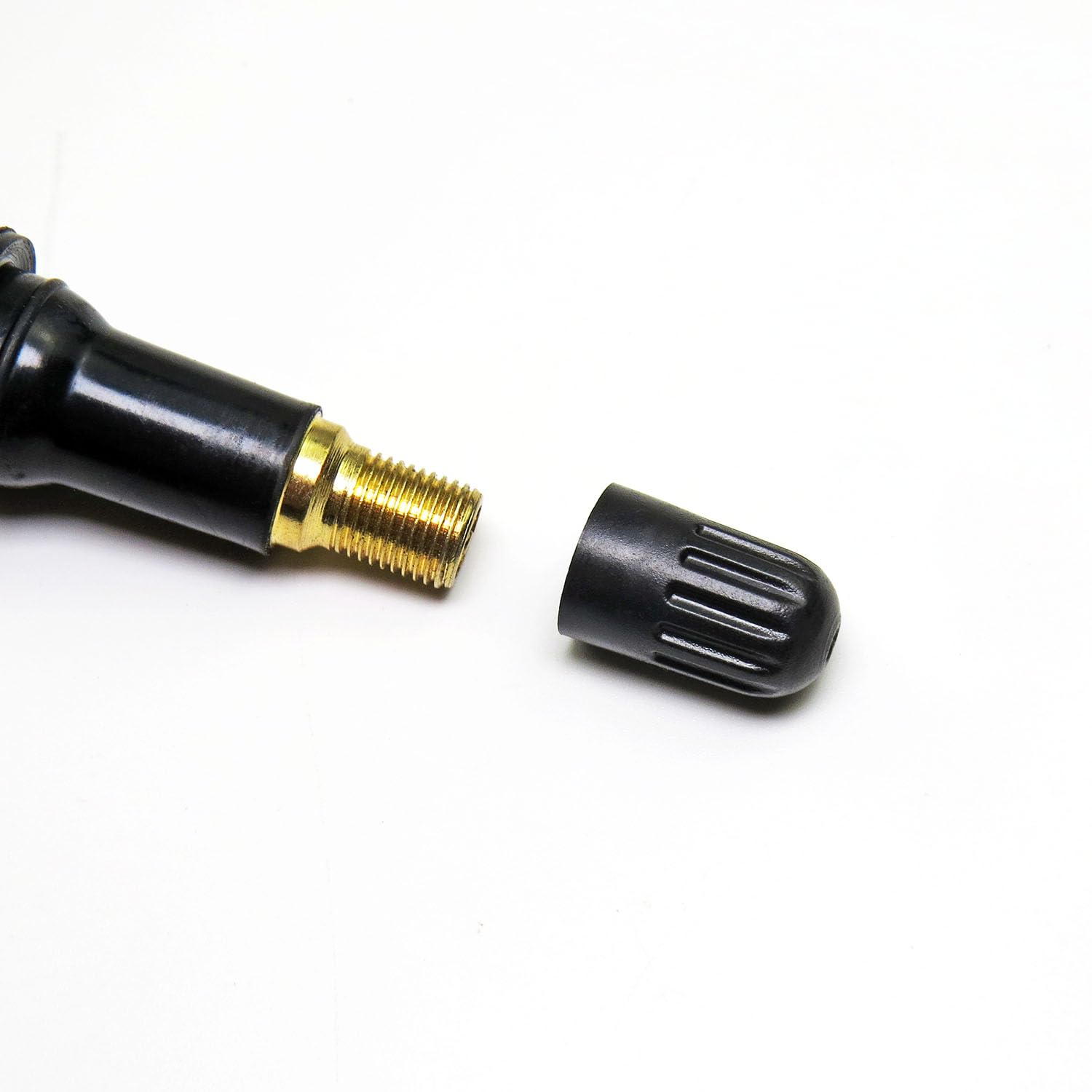 8 Pack Black Plastic Tire Valve Stem Caps - Universal Long Air Valve Covers With Rubber Seal For Tpms And Tr20008 Rubber Valves