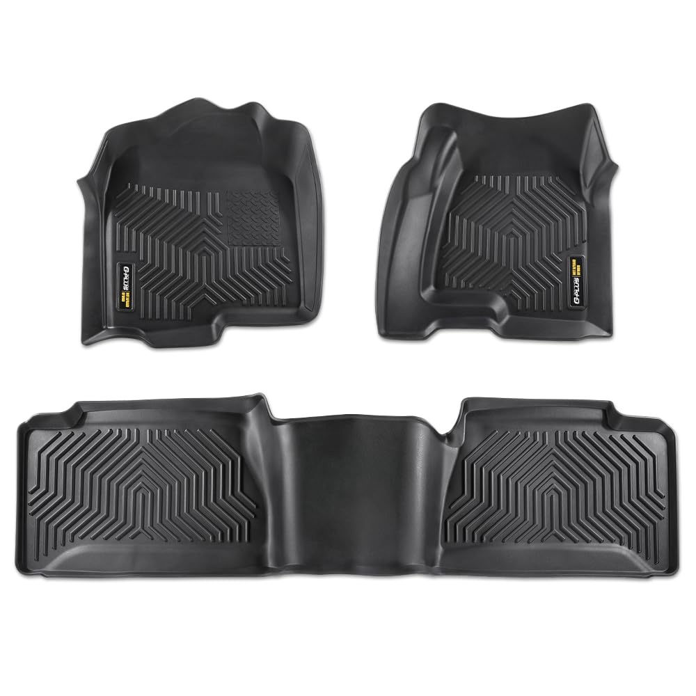 G-PLUS TPE Floor Mats Cargo Liners Compatible with 1999-2007 Chevy Silverado/GMC Sierra 1500 2500 (Fits Extended Cab Trucks Only