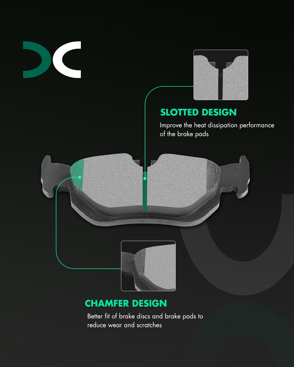 Scitoo D1267 D1061 Front Rear Semi-Metallic Brake Pads Sets Fit For Bmw 128I | For 325I | For 325Xi | For 328I | For 328Xi | For