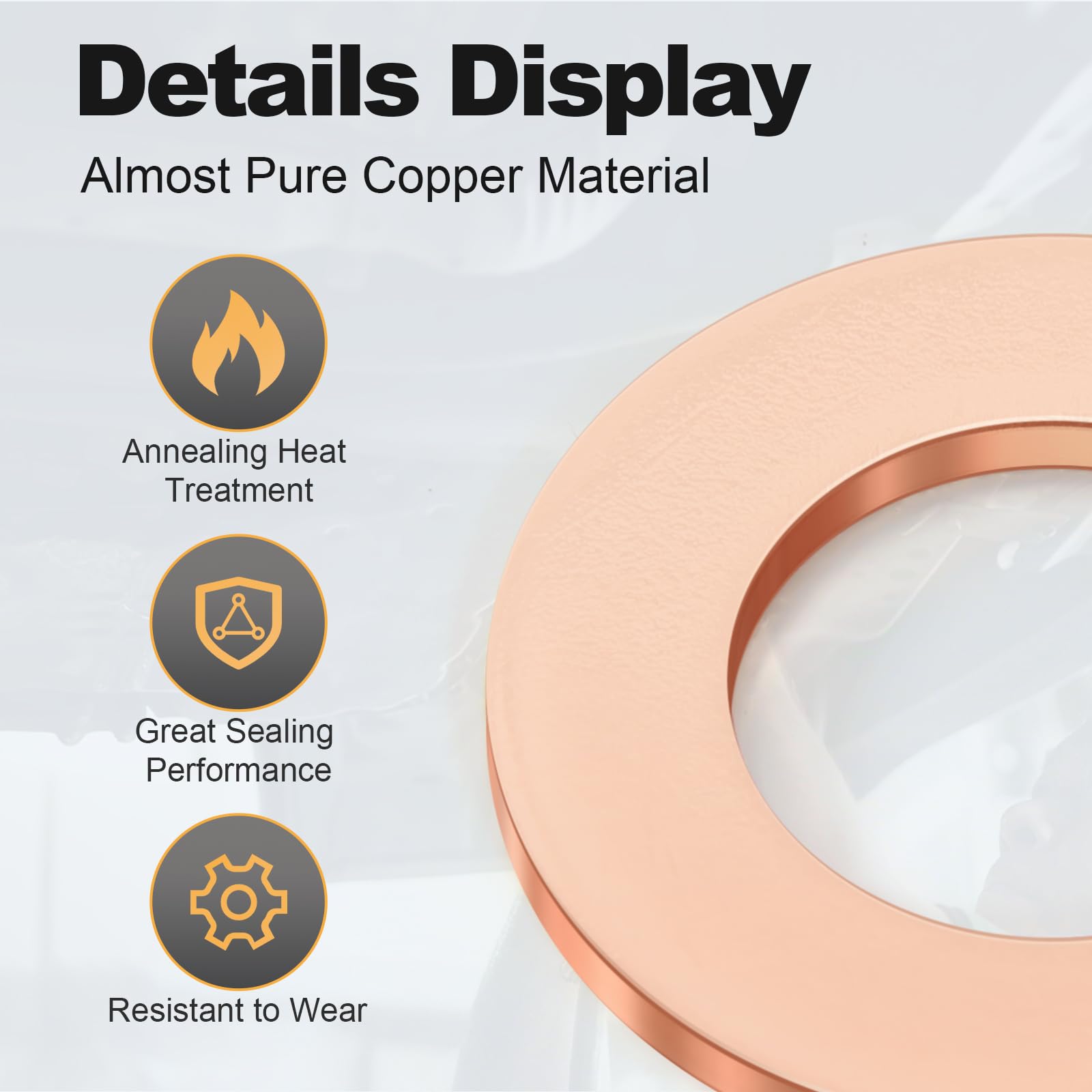 20Pcs M14 Annealing Red Copper Oil Drain Plug Crush Washers Gasket Seal Ring