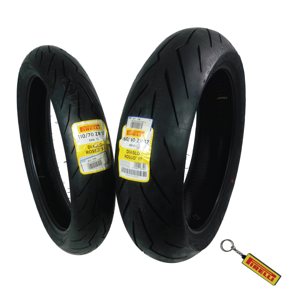 Pirelli Diablo Rosso Iii Motorcycle Tire Set: 110/70 Zr 17 M/C Front & 160/60 Zr 17 M/C Tl Rear- High Performance, Durable For S