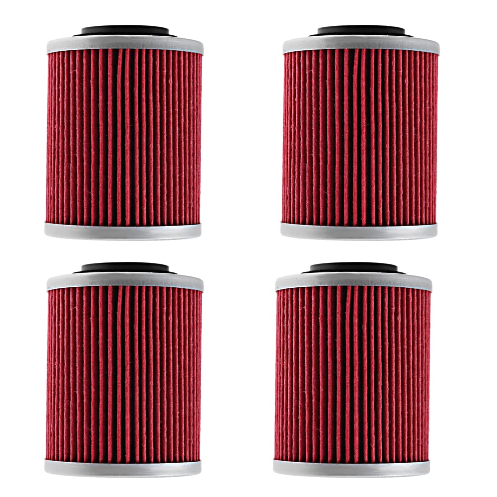 4-Pack Oil Filter Replacement For Can-Am Bombardier Outlander 330 400 450 500 570 650 800 850 1000 Replace# 420256188 711256188 Kn152 Hf152