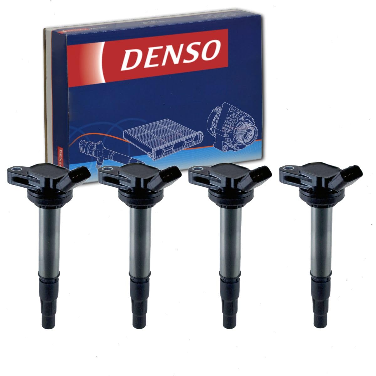 4 pc DENSO Direct Ignition Coils compatible with Toyota Prius 1.8L L4 2010-2015