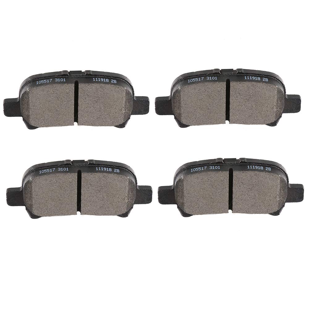 Cciyu D828 Ceramic Rear Brake Pad Set - Fit For Toyota Avalon (2000-2007), Camry (2000-2006), Solara (2000-2008)