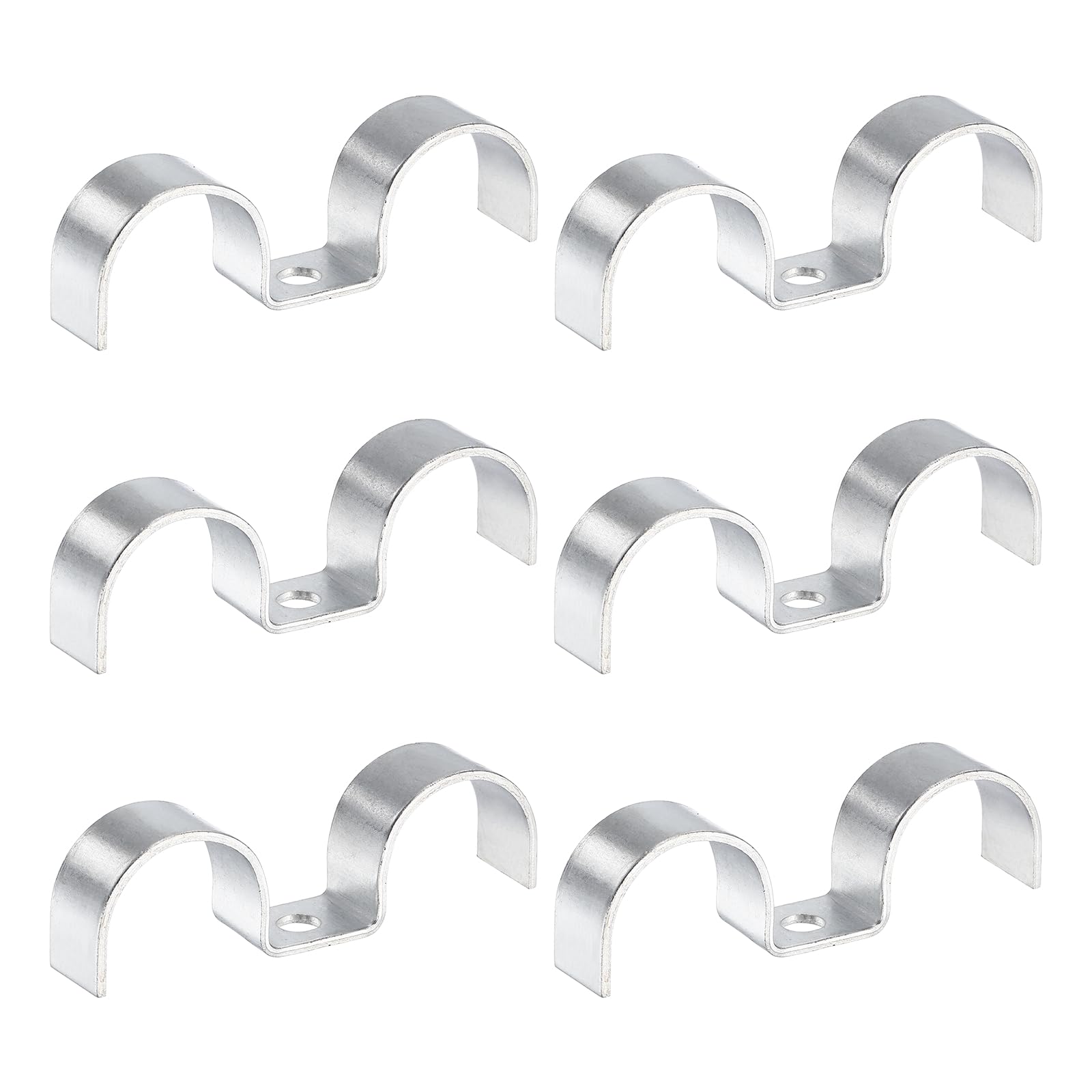 HARFINGTON 6Pcs Stainless Steel Double Line Clamp 27mm / 1-1/16 inch Fuel Lines Clips M-Shape Mounting Clip for Brake Fuel Lines