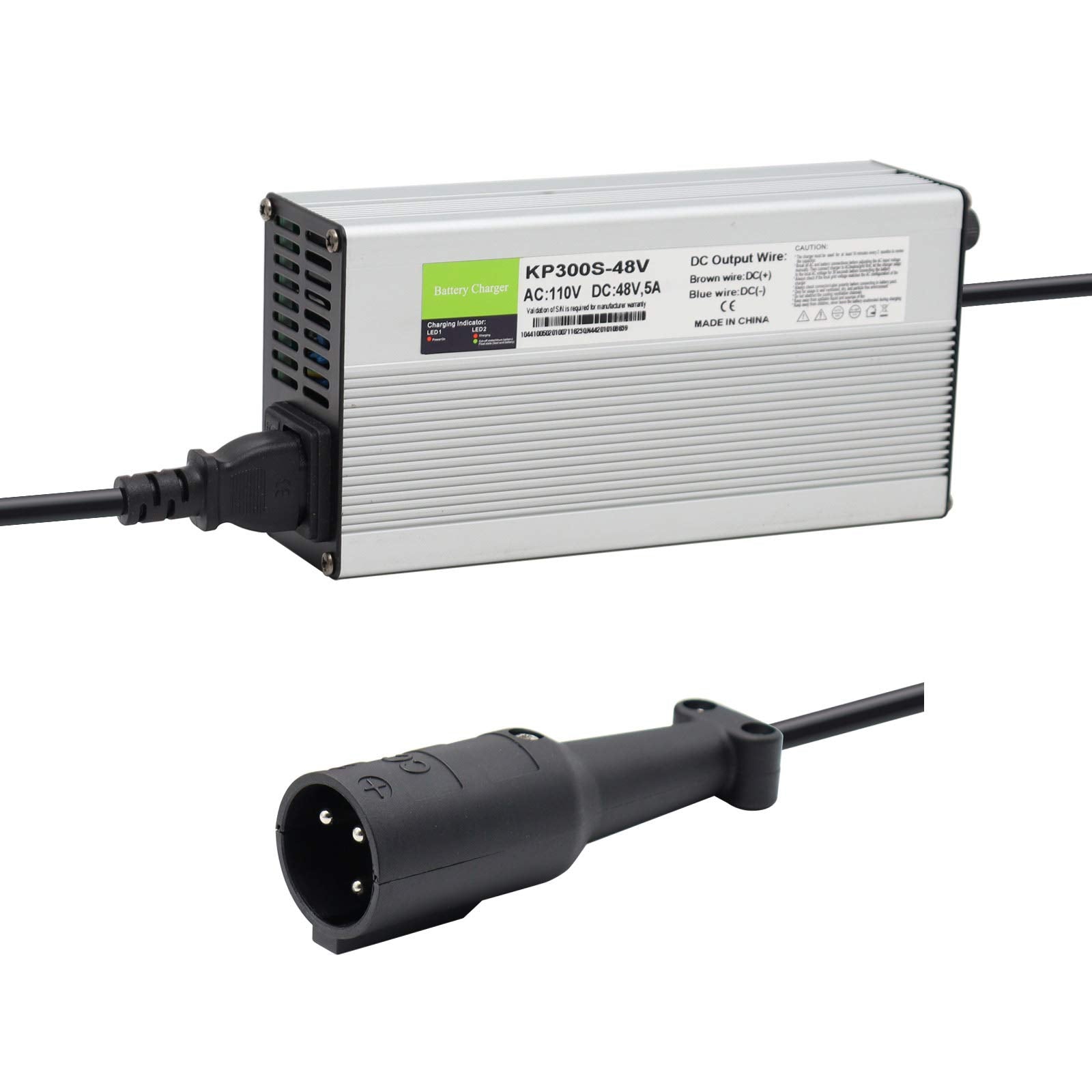 Abakoo Battery Charger 48 Volt 5 Amp For Club Car Golf Cart With 3 Pin Round Plug