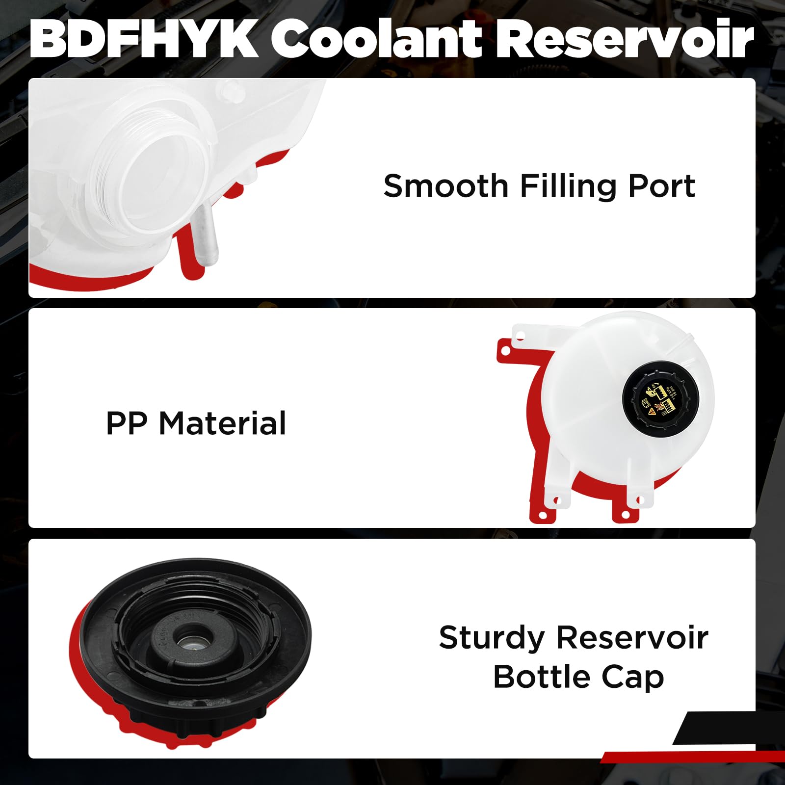 Bdfhyk Engine Coolant Expansion Reservoir Overflow Tank Compatible With E-150 E-250 E-350 E-450 E-550 Econoline Super Duty Club