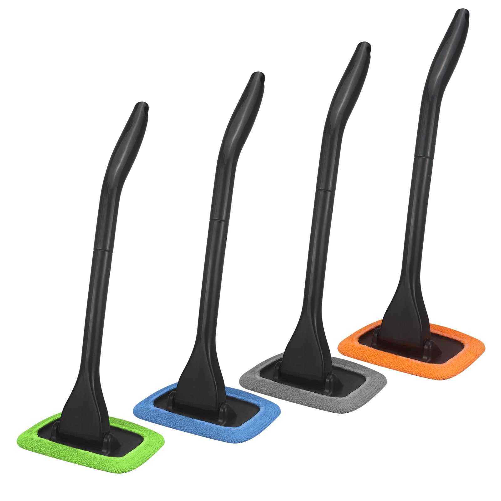 Sosickwithit Car Windshield Cleaning Tool, Windshield Cleaner With 4 Washable And Reusable Microfiber Pads And Extendable Handle