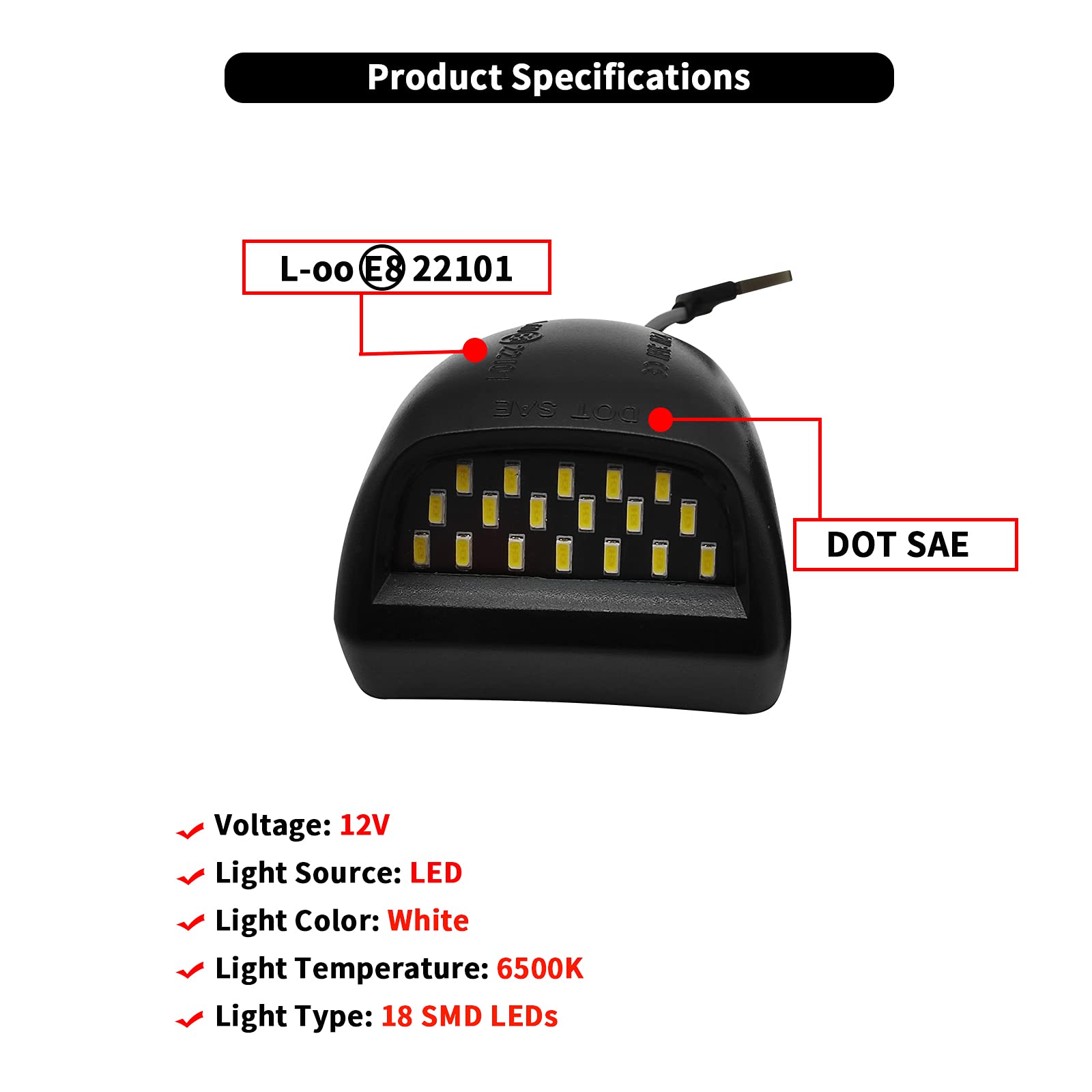 Alyoned Full Led License Plate Light Tag Lamp Assembly Compatible With Chevy Silverado Gmc Sierra 1500 2500 3500 Suburban Tahoe
