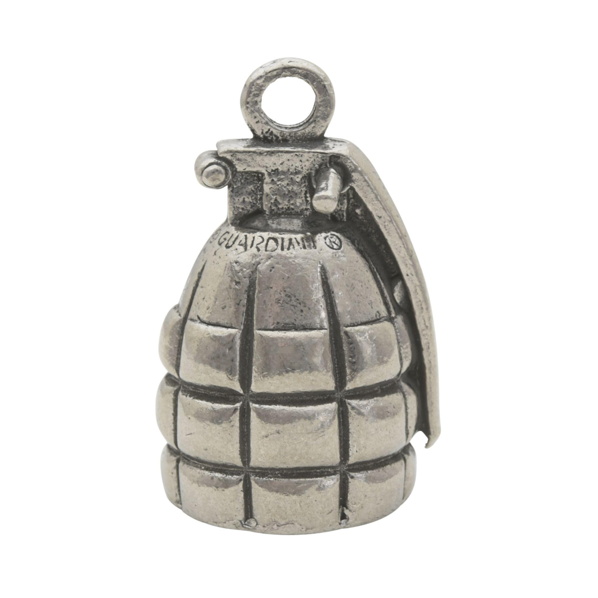Guardian Bell Grenade Good Luck Bell W/Keyring & Black Velvet Gift Bag | Motorcycle Bell | Lead-Free Pewter | Good Luck Gift To 