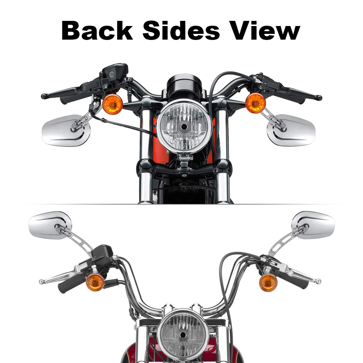 Slmoto Chrome Motorcycle Rear View Mirrors Fit For Harley Davidson Flht Flhr Road King Flhyuc Fltrx Flstc Fxdb Dyna Fxdf Flstf F