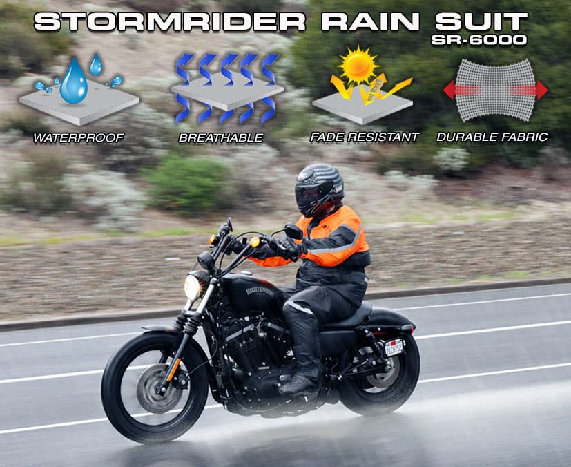 Nelson-Rigg Unisex Adult Motorcross-Motorcycles Nelson Rigg Sr 6000 Org 05 Xx Stormrider Motorcycle Rain Suit 2 Piece Orange Bla