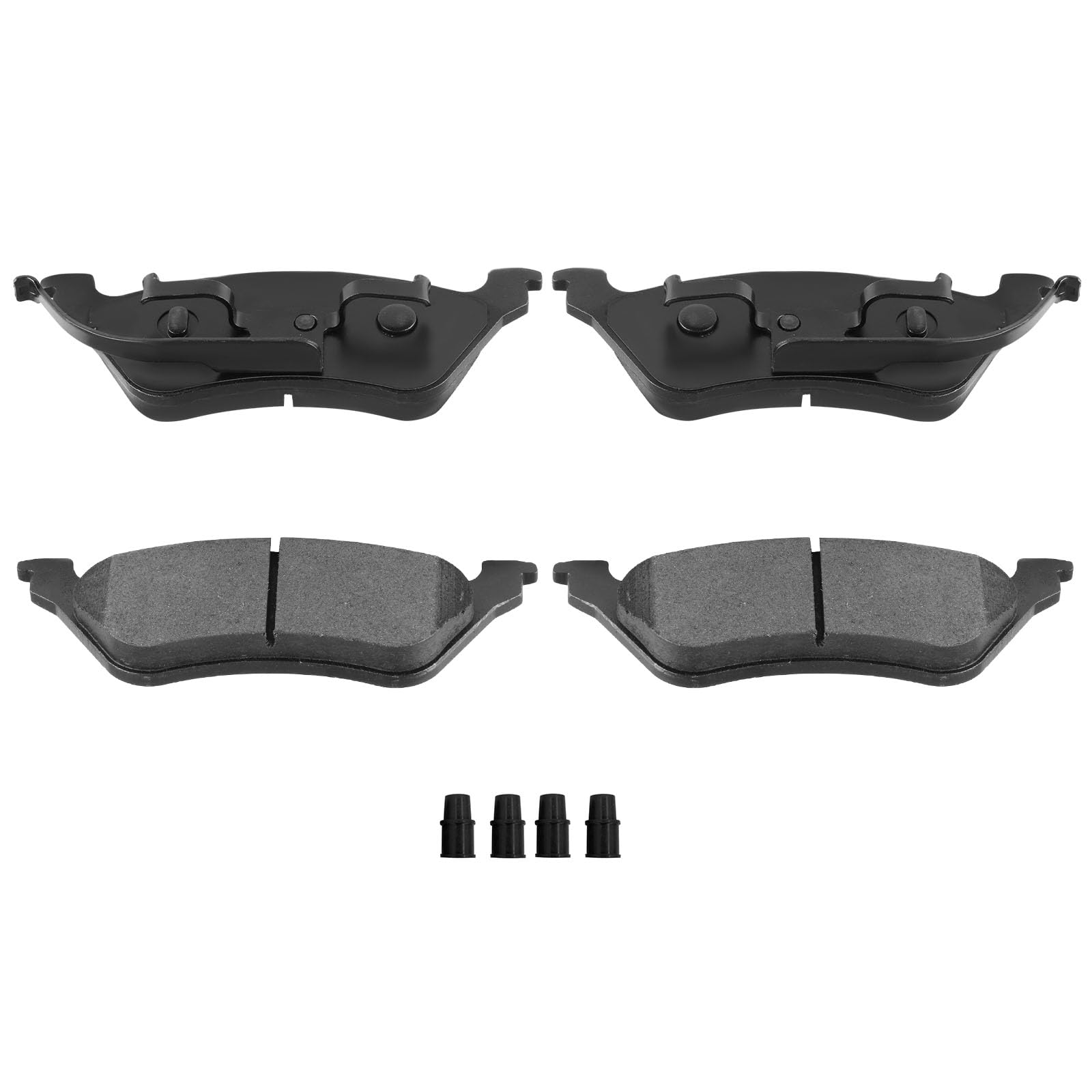 Automuto 4Pcs Rear Semi-Metallic Disc Brake Pads Set D858 For Chrysler Town & Country, Dodge Caravan & Grand Caravan 2001-2007