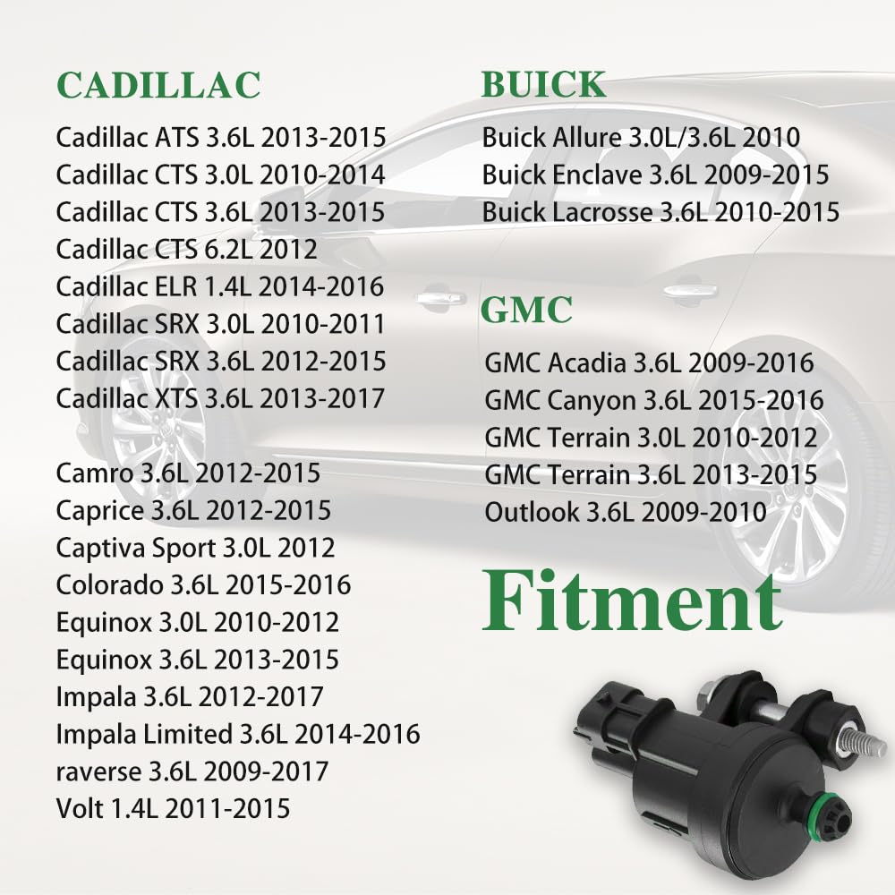 Vapor Canister Purge Valve Solenoid, Automotive Replacement Emission Canister Purge Valve Compatible With Buick Allure Cadillac Ats Chevy Camro Gmc Acadia, Replaces #12610560, 55593172, 911-082