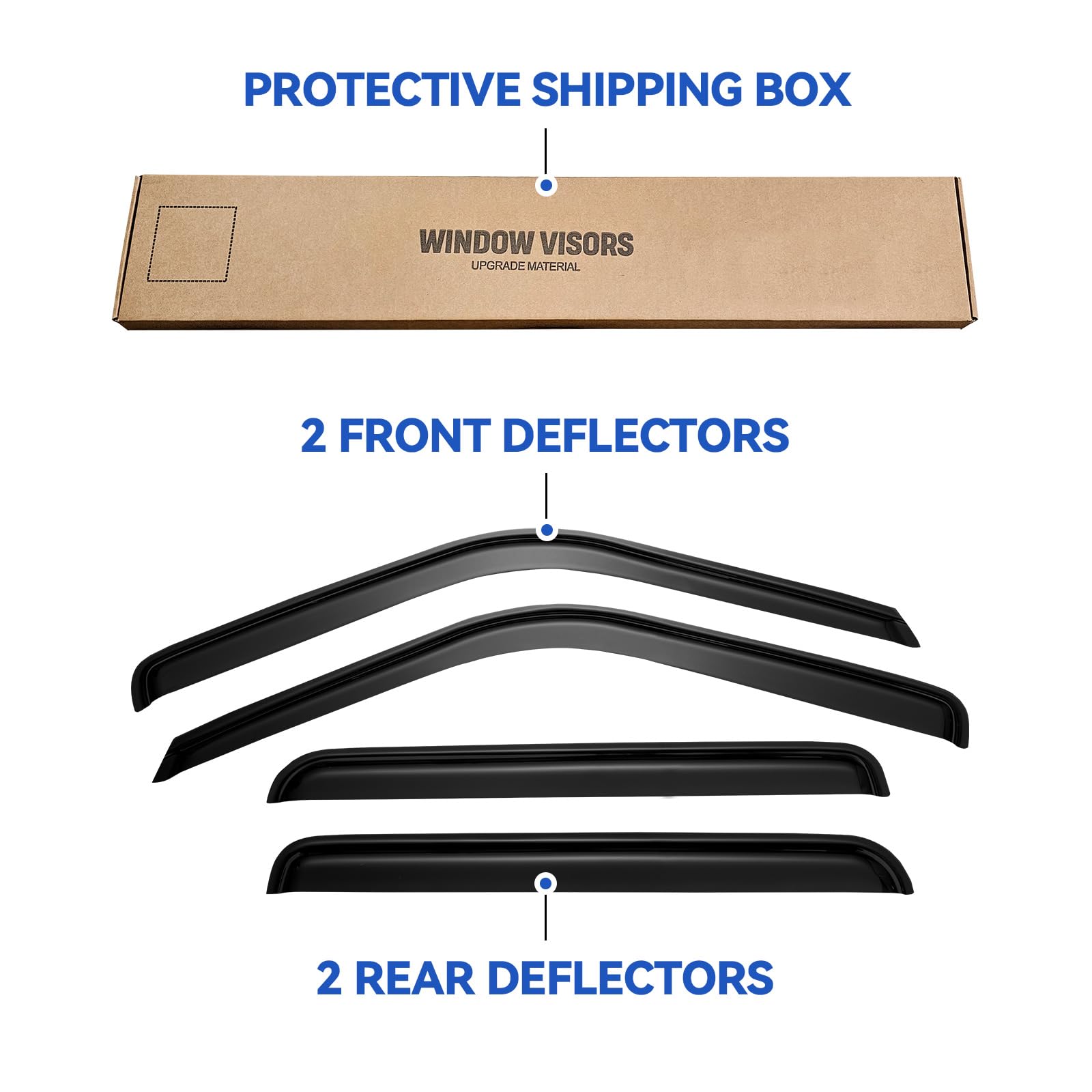Window Visors Rain Guards for 1995-2000 Chevy Tahoe/GMC Yukon, Out-Channel Window Vent Wind Deflectors Visors Shades for 92-00 C