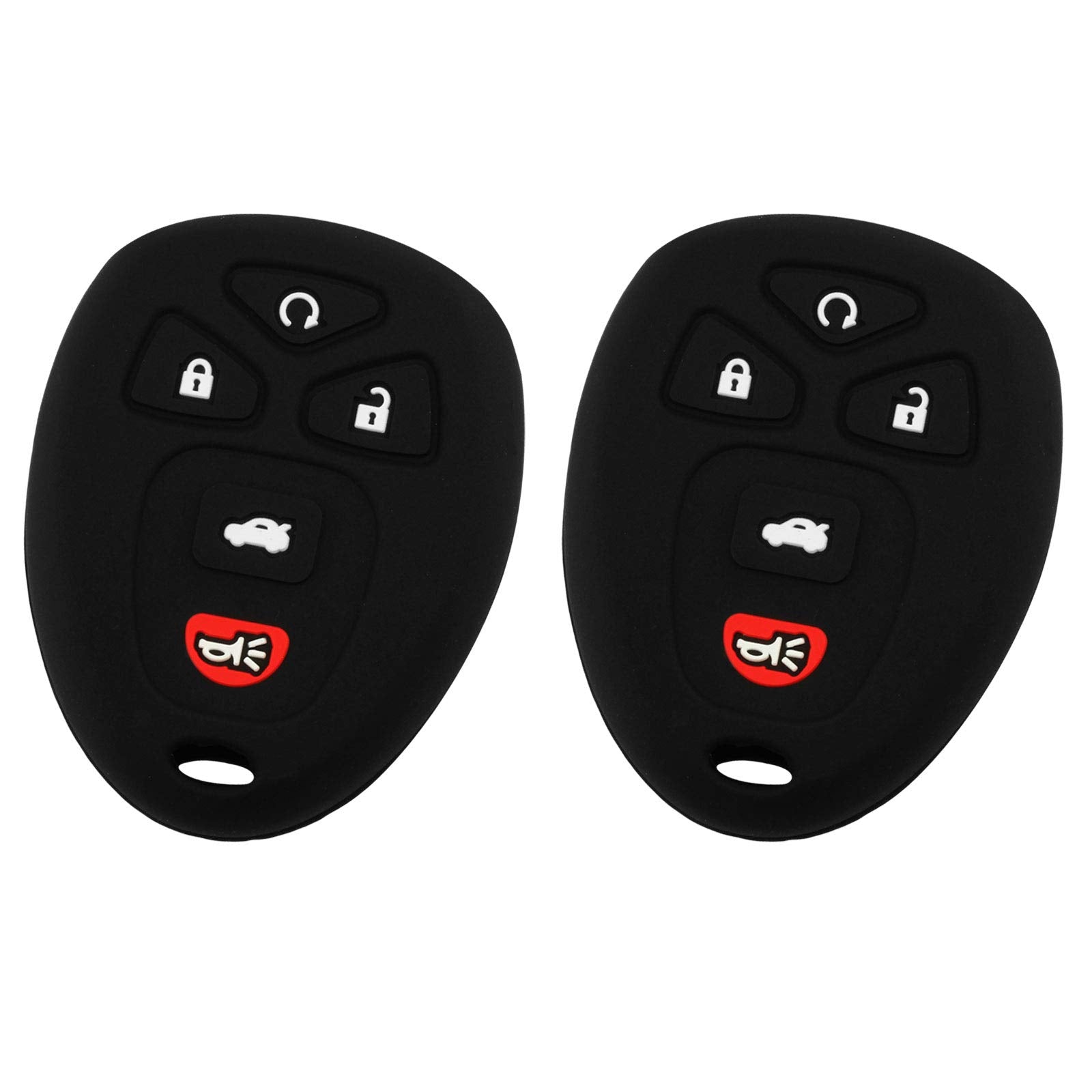 Keyguardz Keyless Remote Car Key Fob Shell Cover Rubber Protective Case For Chevy Gmc Cadillac (Pack Of 2)