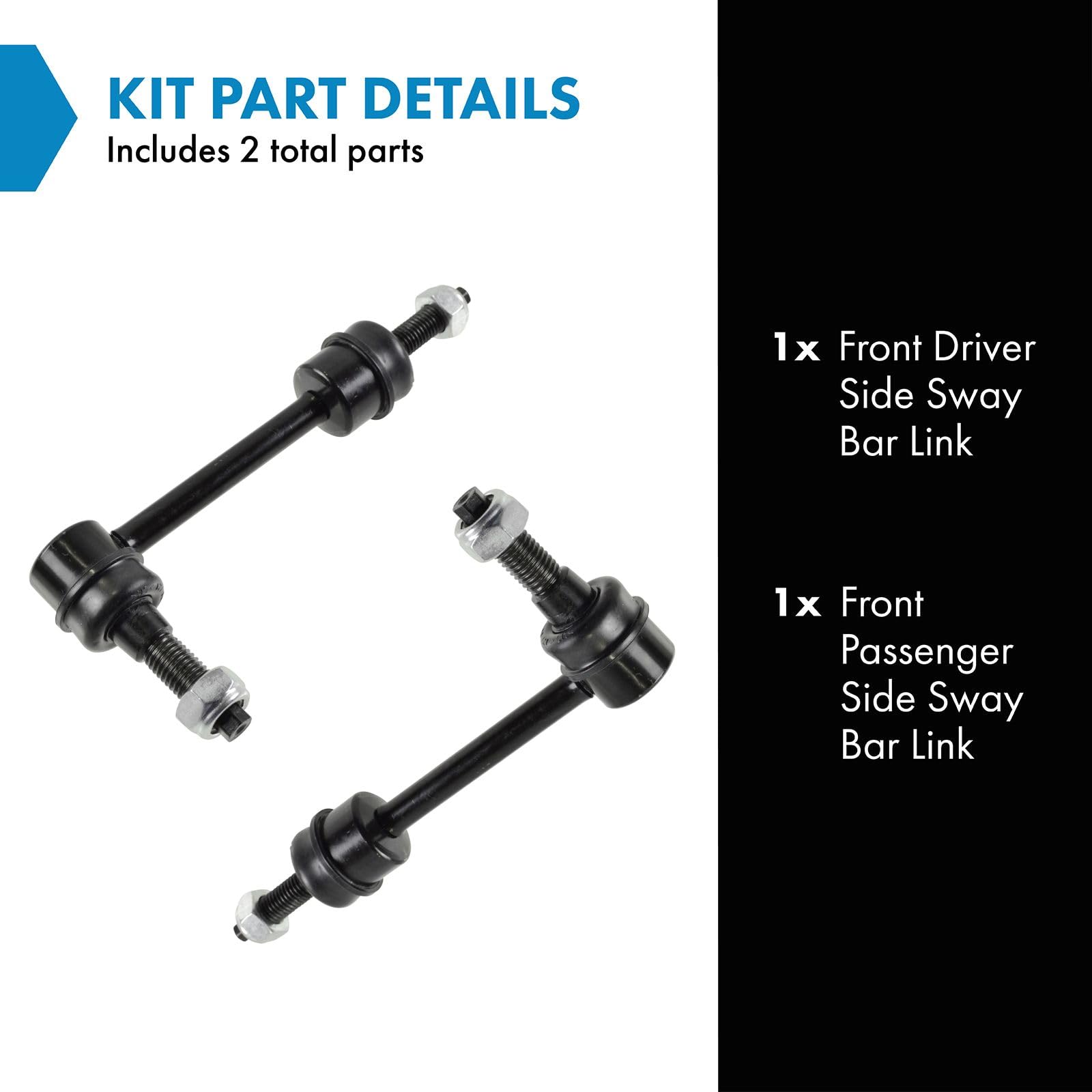 Trq Front Sway Bar Stabilizer Link Set Compatible With 2004-2005 Ford F-150