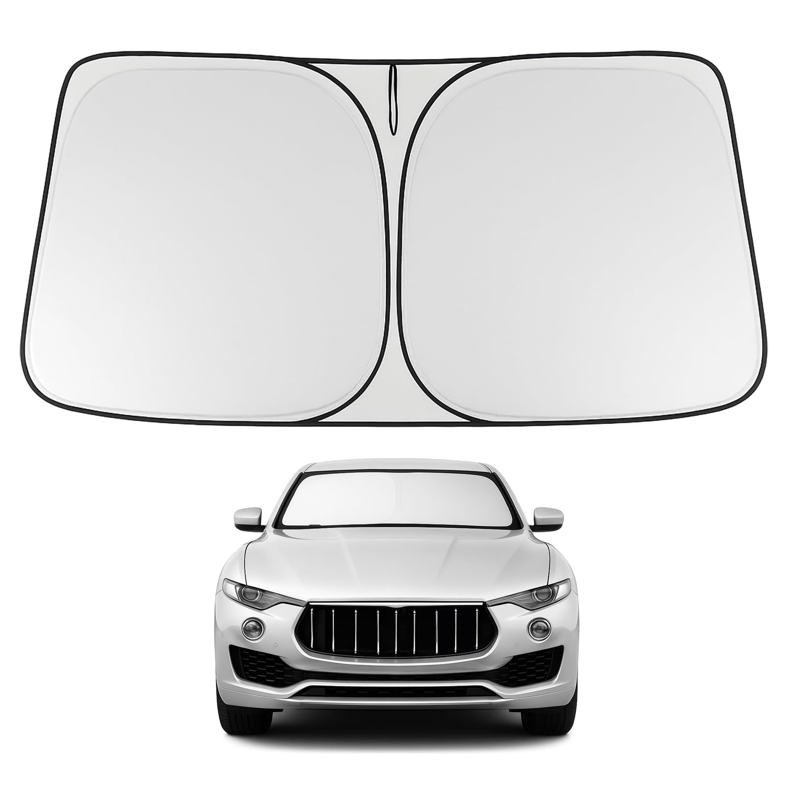 Proadsy 2025 Upgrade Windshield Sun Shade Custom Fit 2017-2023 2024 2025 Maserati Levante Foldable Front Sunshade Protector Sun