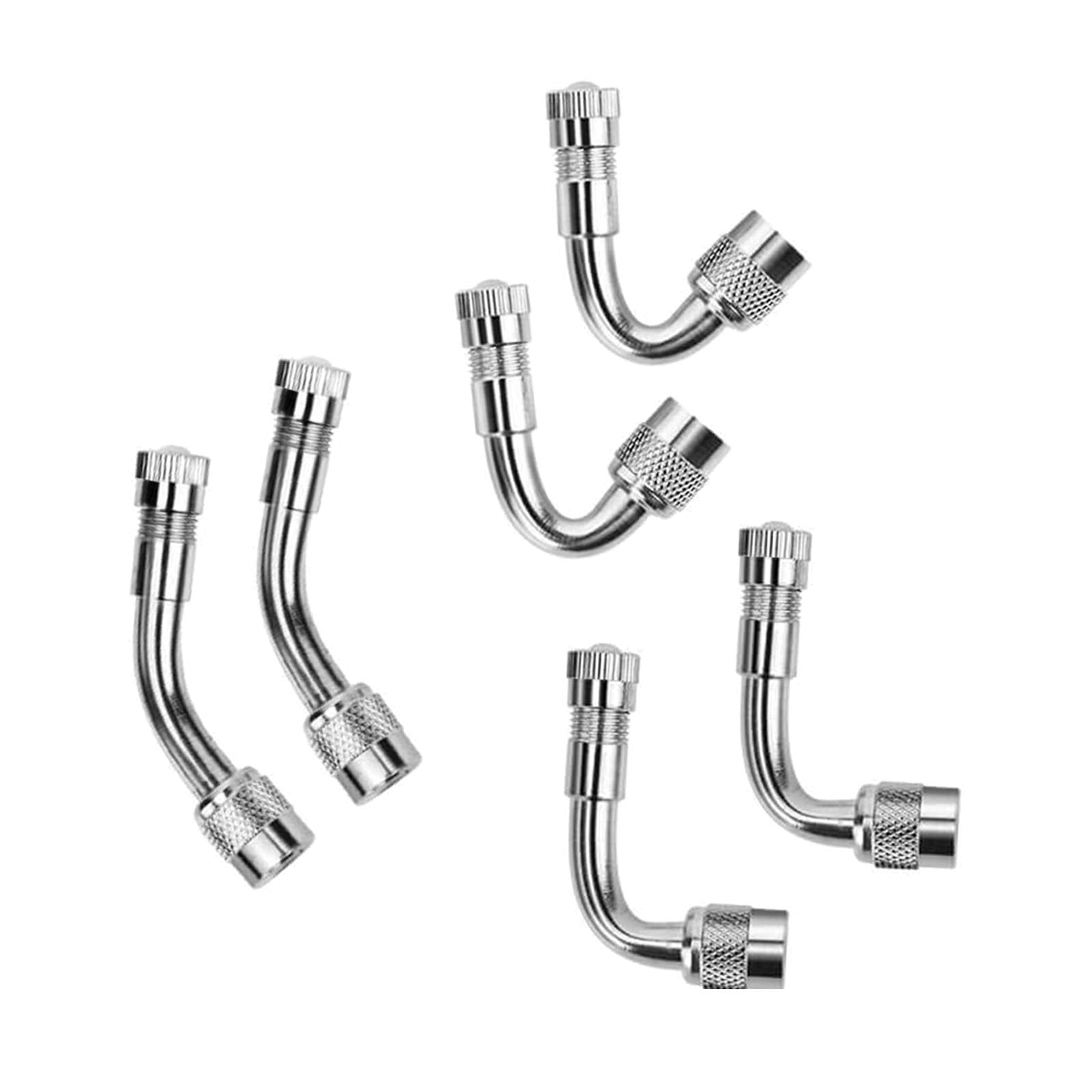 Yienakfun 6 Pcs 45 Degree 90 Degree 135 Degree Metal Valve Stem Extenders, Universal Valve Stem Extensions Compatible For Dual W