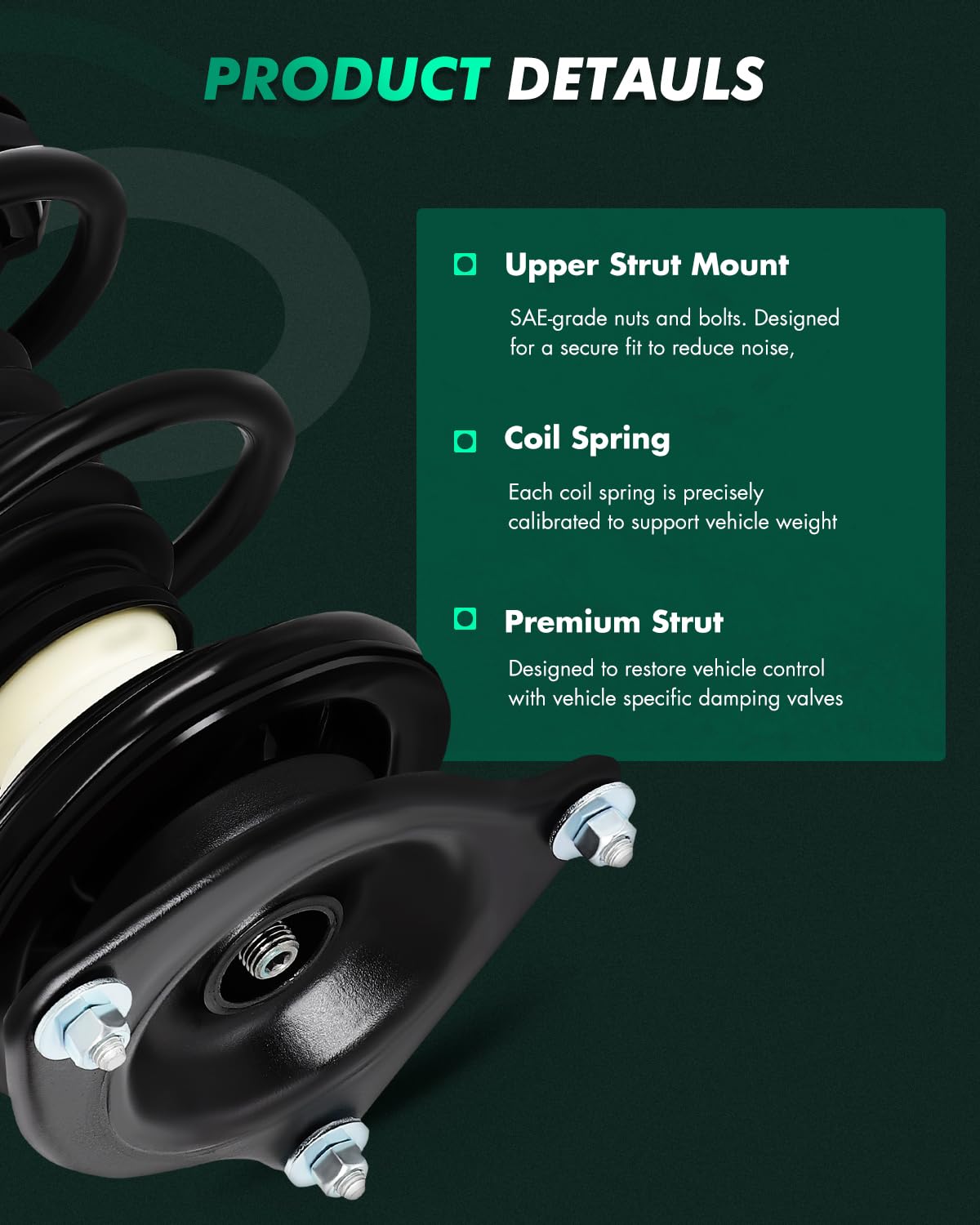 Scitoo Front Complete Struts Spring Assembly Shocks Struts Fits 2002-2006 For For Mini Cooper 172266 172265 - Set Of 2