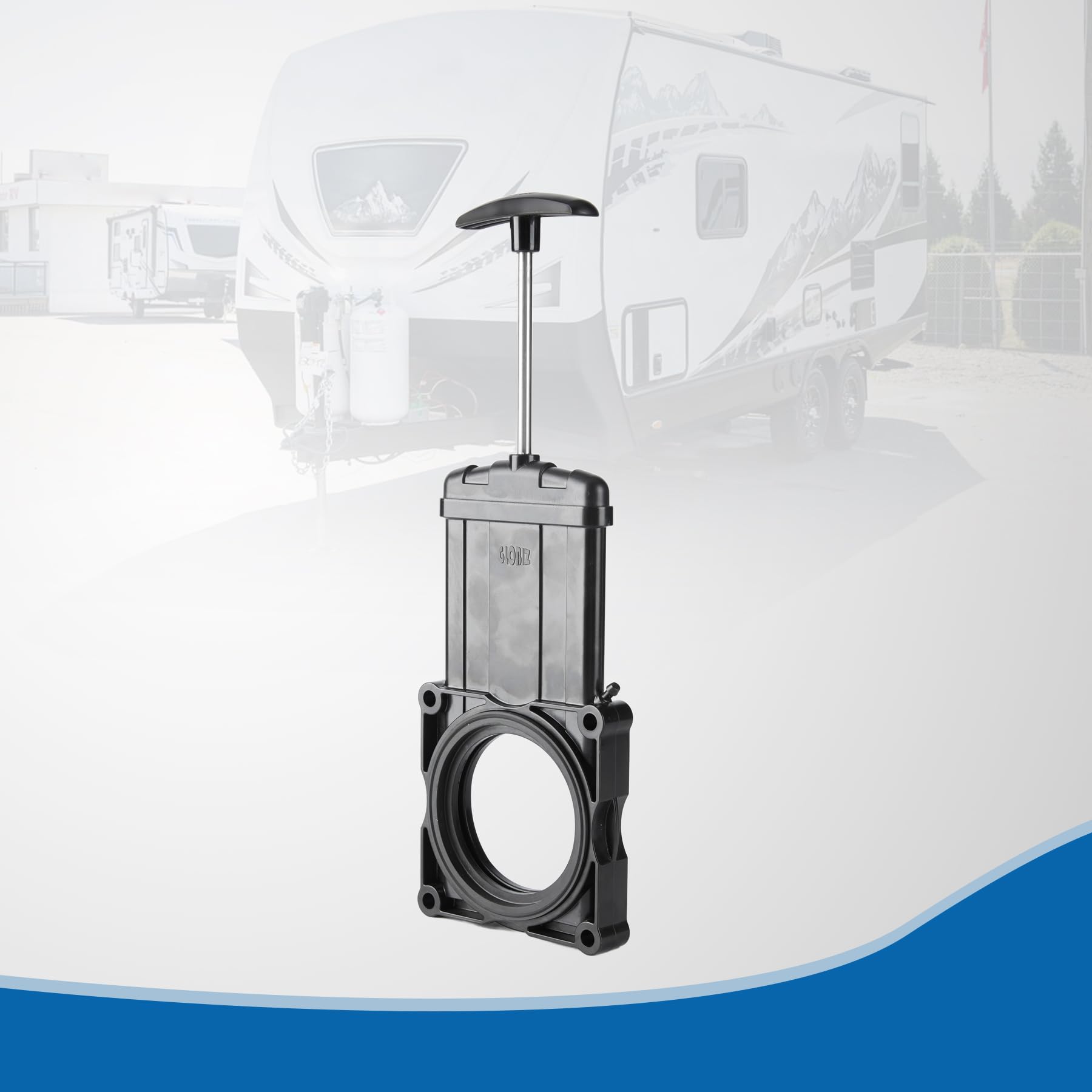 GLOBIZ Standard 3 Inches RV Waste Valve with Plastic Handle,RV Gate Valve Compatible with Most Brands of Sewer System Body Plast