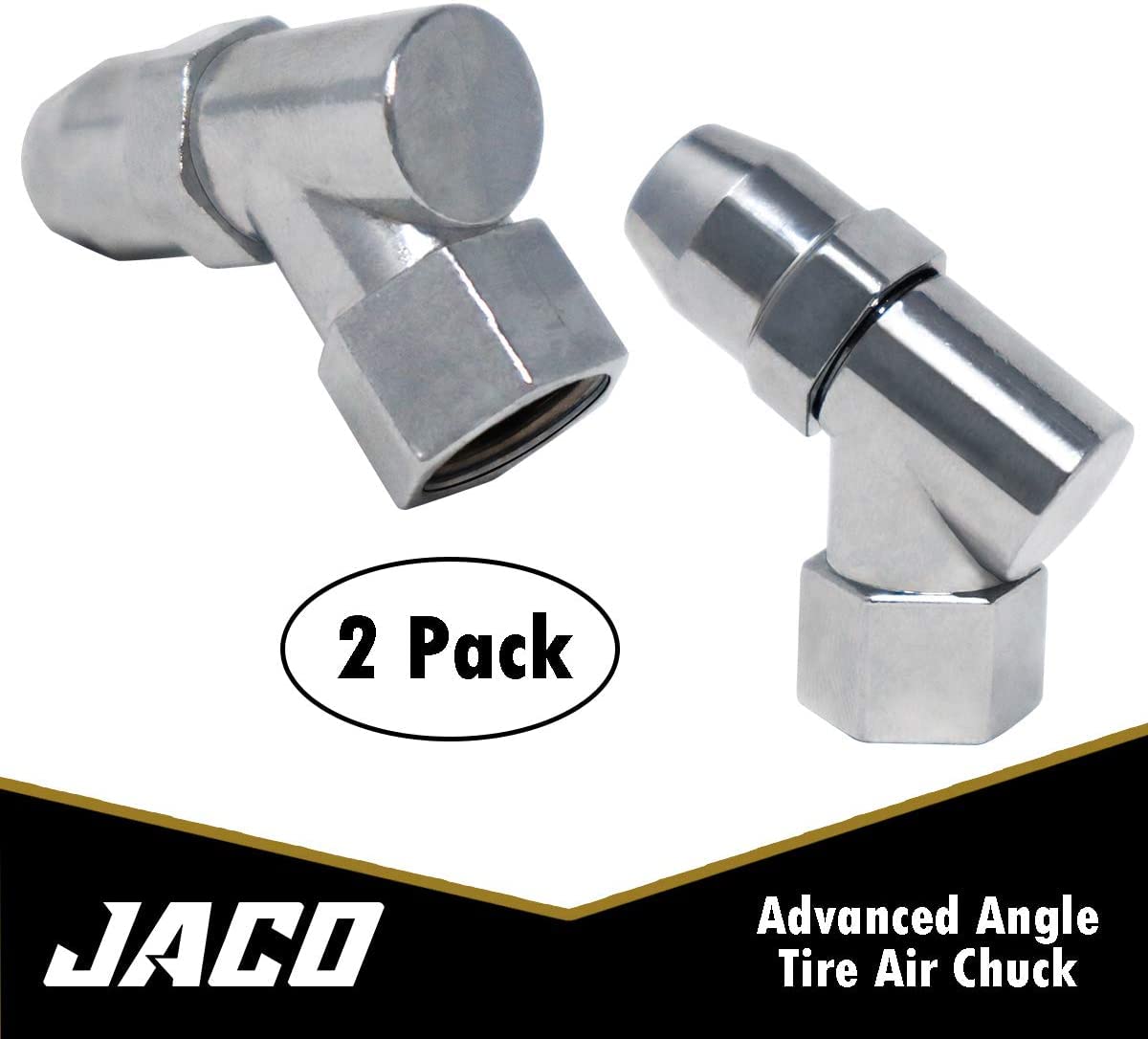 Jaco Advanced Angled Tire Air Chuck - 1/4' Npt (2 Pack) (Open Flow)