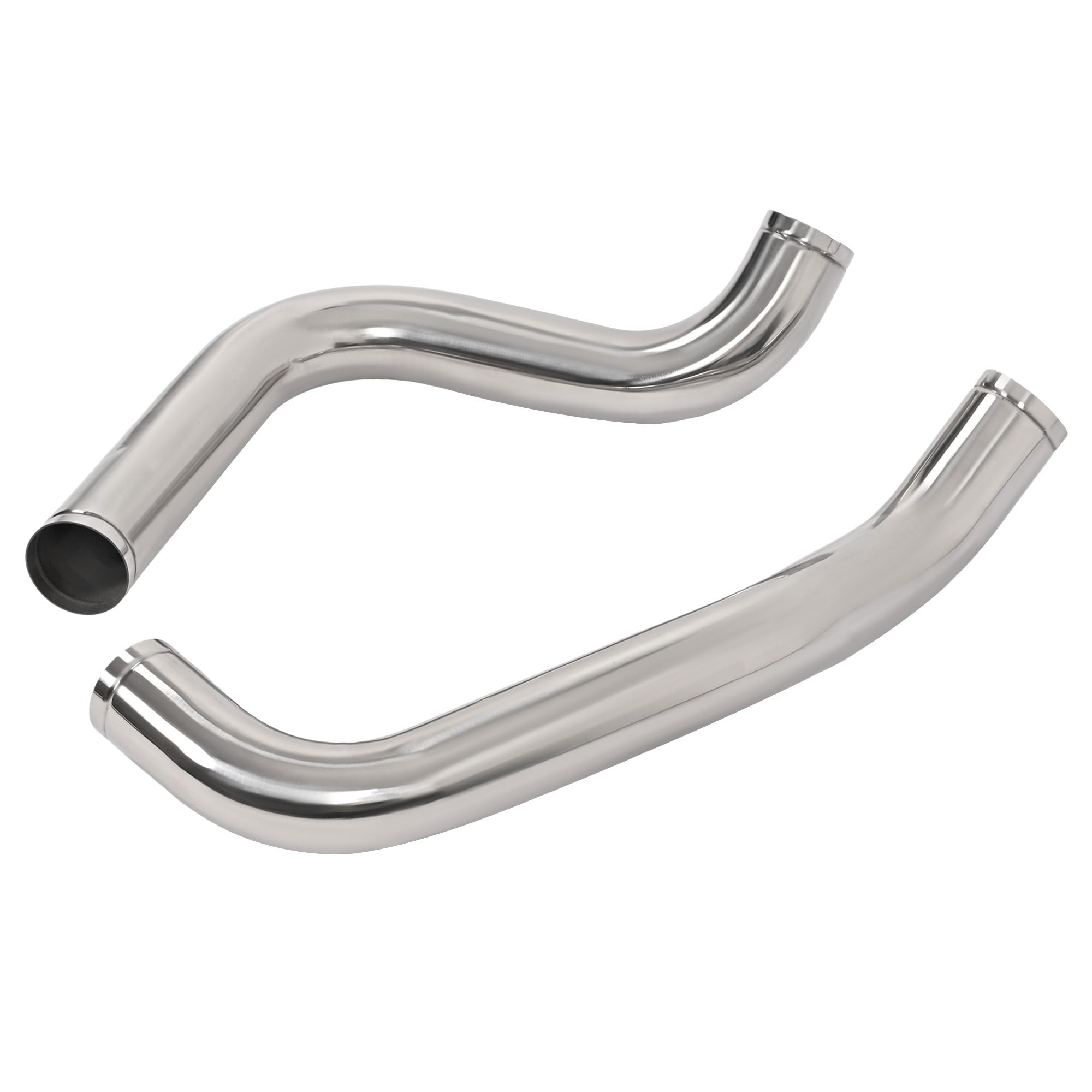 KUAFU 3'' Intercooler Pipe & Boot Kit Compatible with 1999.5-2003 Ford 7.3L Powerstroke Turbo Diesel Polished Silvery Gray