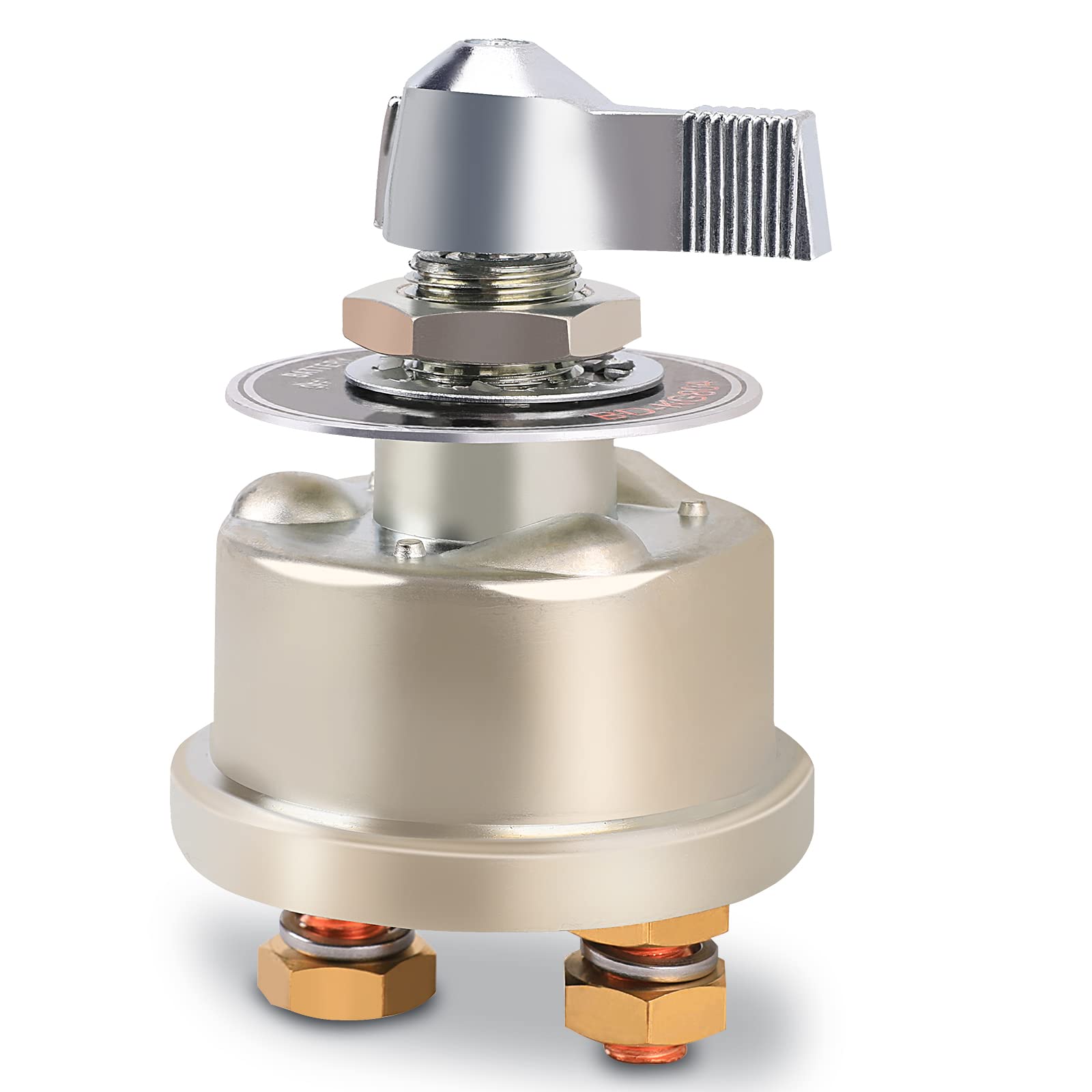 12-48V Master Battery Disconnect Switch, High Current 200A Battery Power Cutoff Isolator Killer Switch with Face Plate for Car V