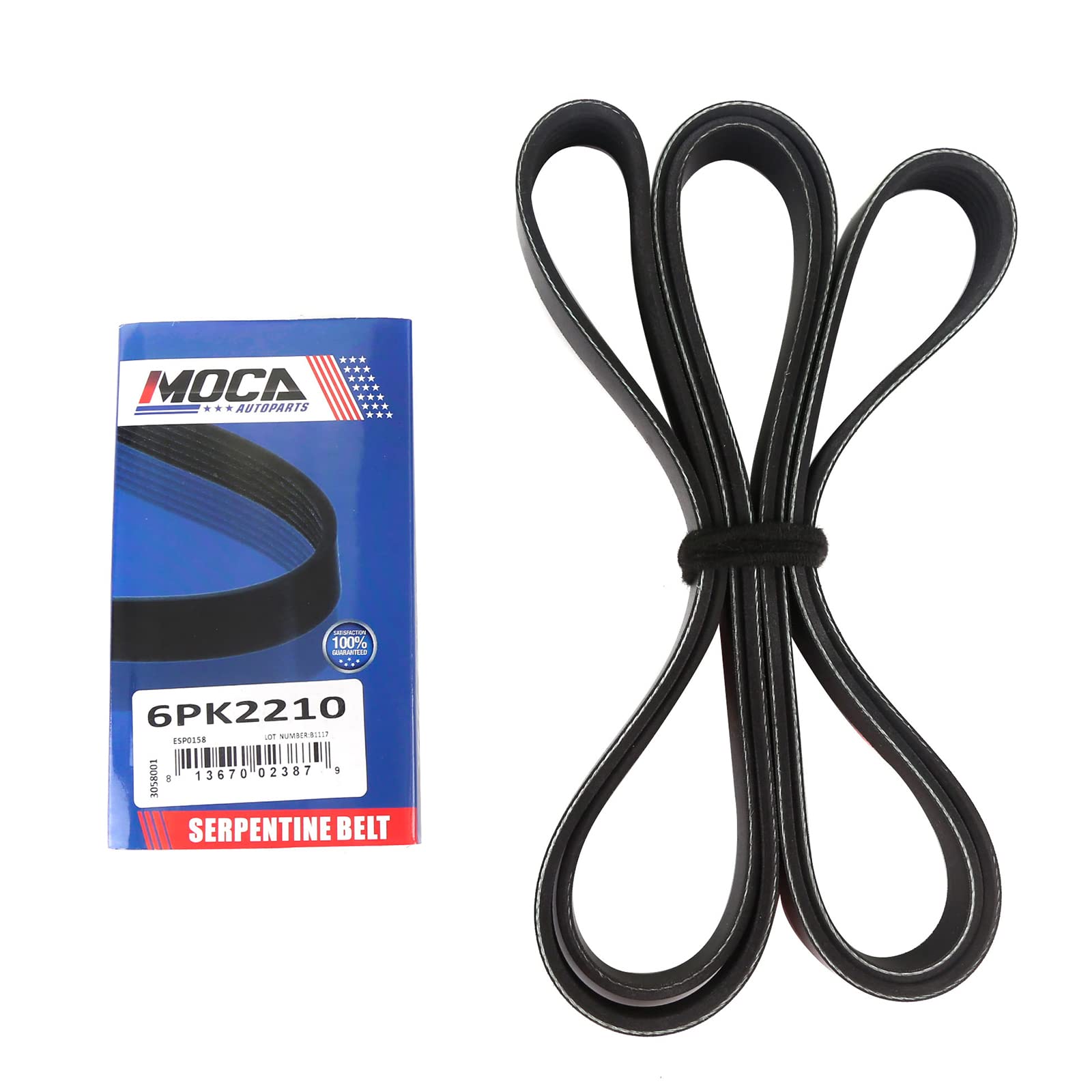 MOCA 6PK2210 EPDM Serpentine Belt Compatible with 13-15 Mercedes-Benz C350 3.5L & 12-16 Mercedes-Benz E350 3.5L & 12-16 Mercedes