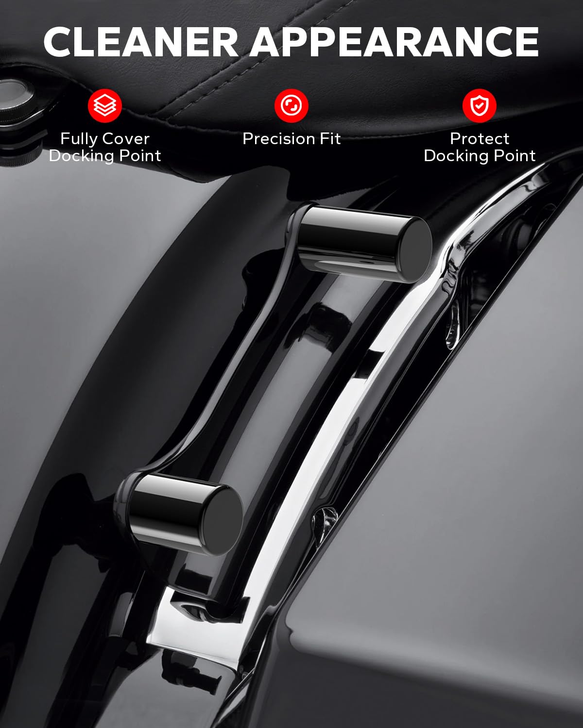 Amazicha Black Docking Hardware Covers Kit Compatible For Harley Davidson Touring Street Glide, Electra Glide, Road Glide, Road King 2009-Later