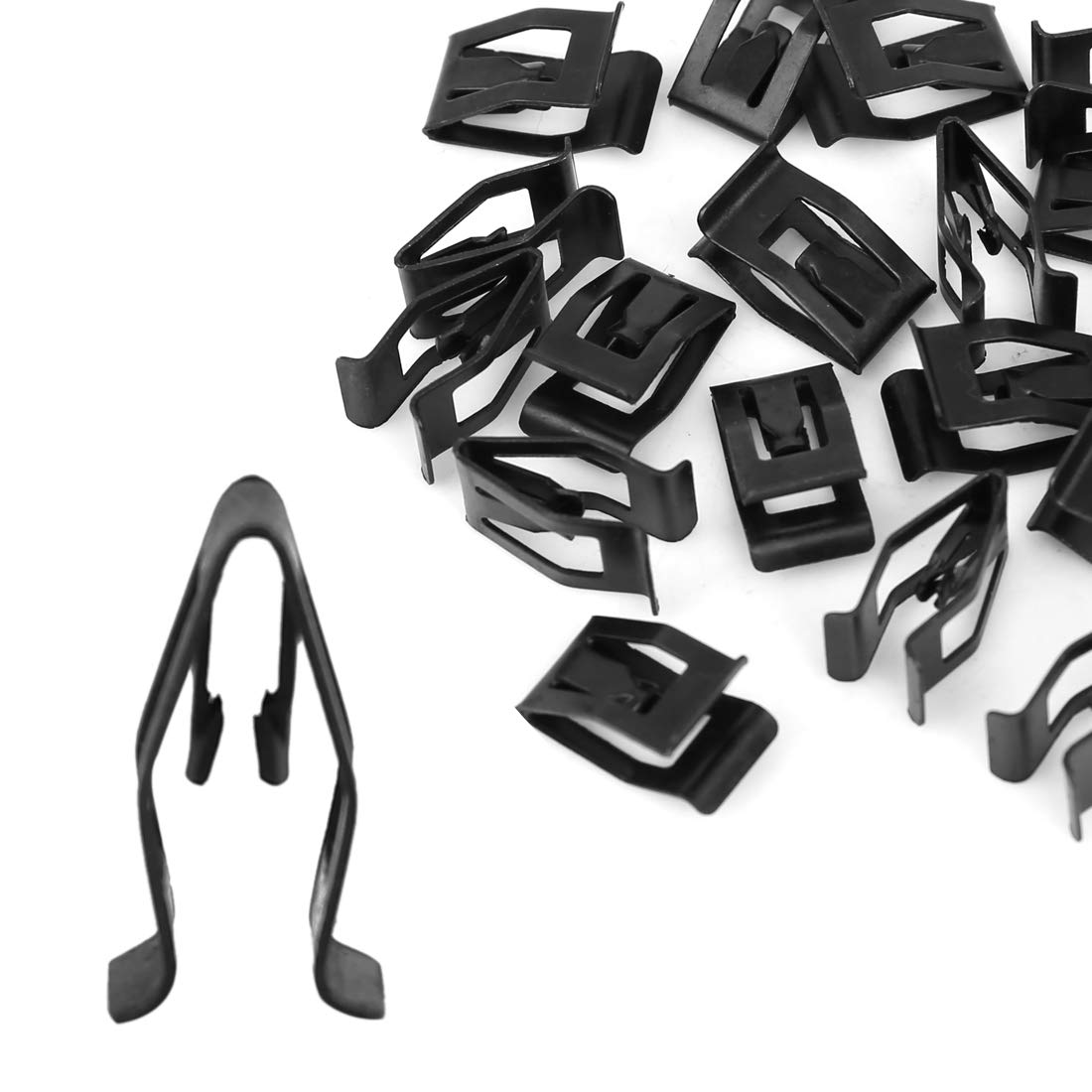 uxcell 20Pcs Black Automotive Car Dash Dashboard Console Trim Metal Retainer